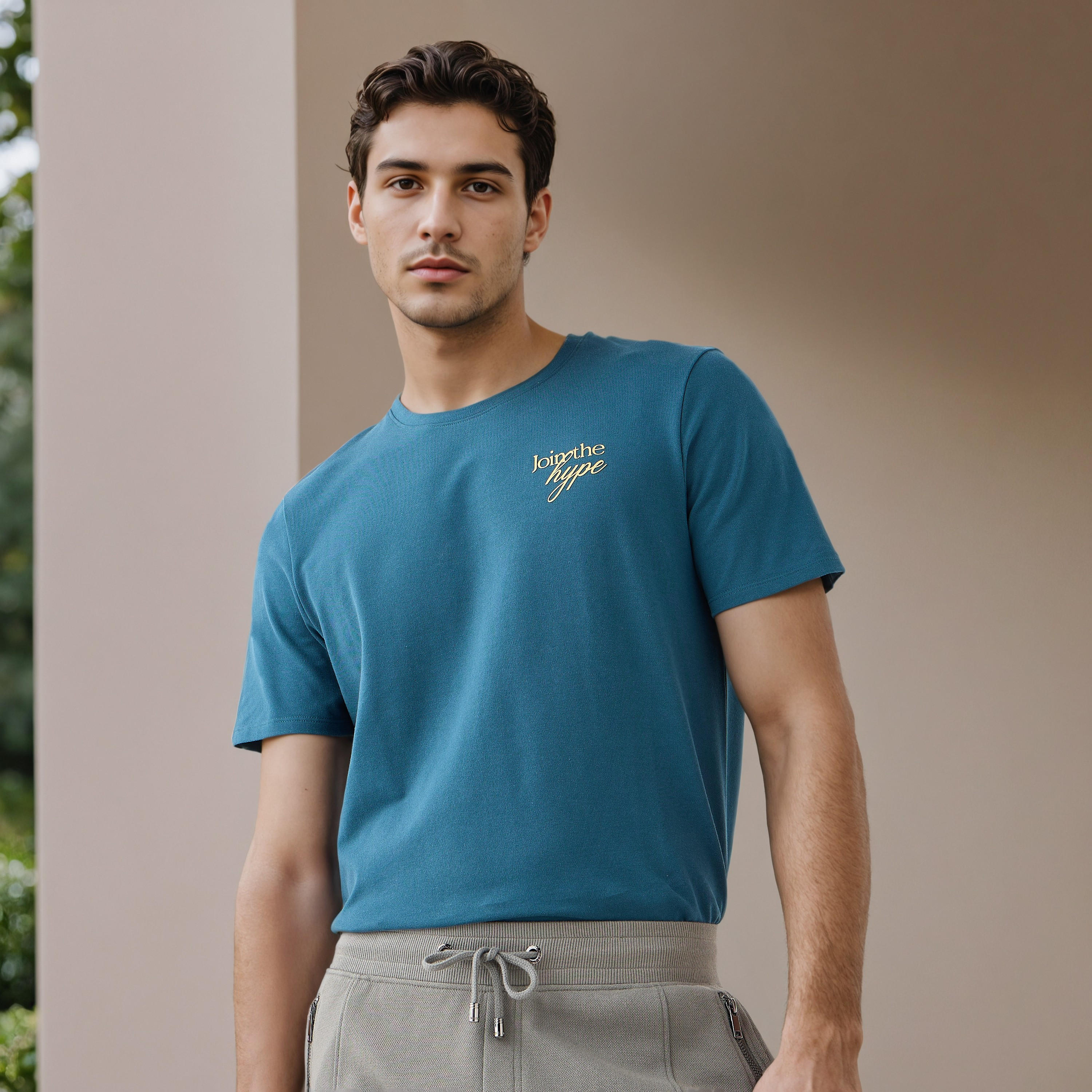 تيشيرت بيكيه بطبعات شعار من آيكونيك-men-clothing-tshirtsandpolos-tshirts-image-1
