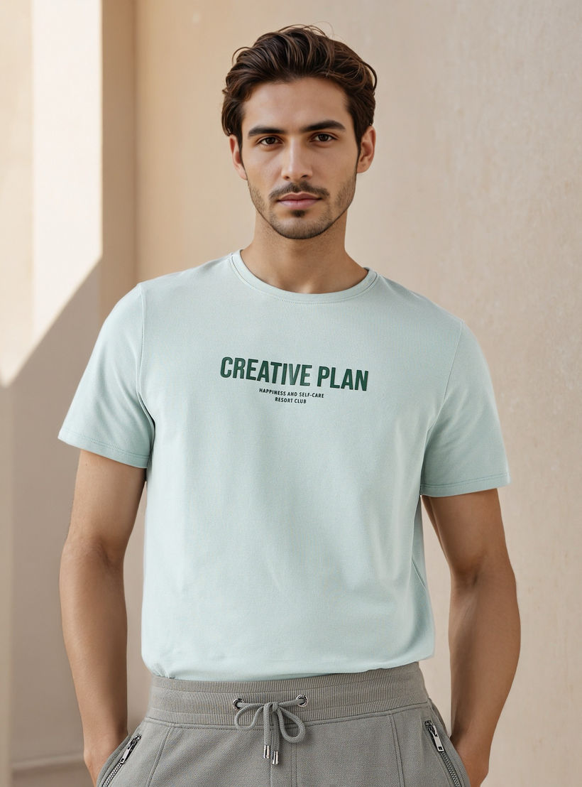 تيشيرت بيكيه بطبعات شعار من آيكونيك-men-clothing-tshirtsandpolos-tshirts-image-1