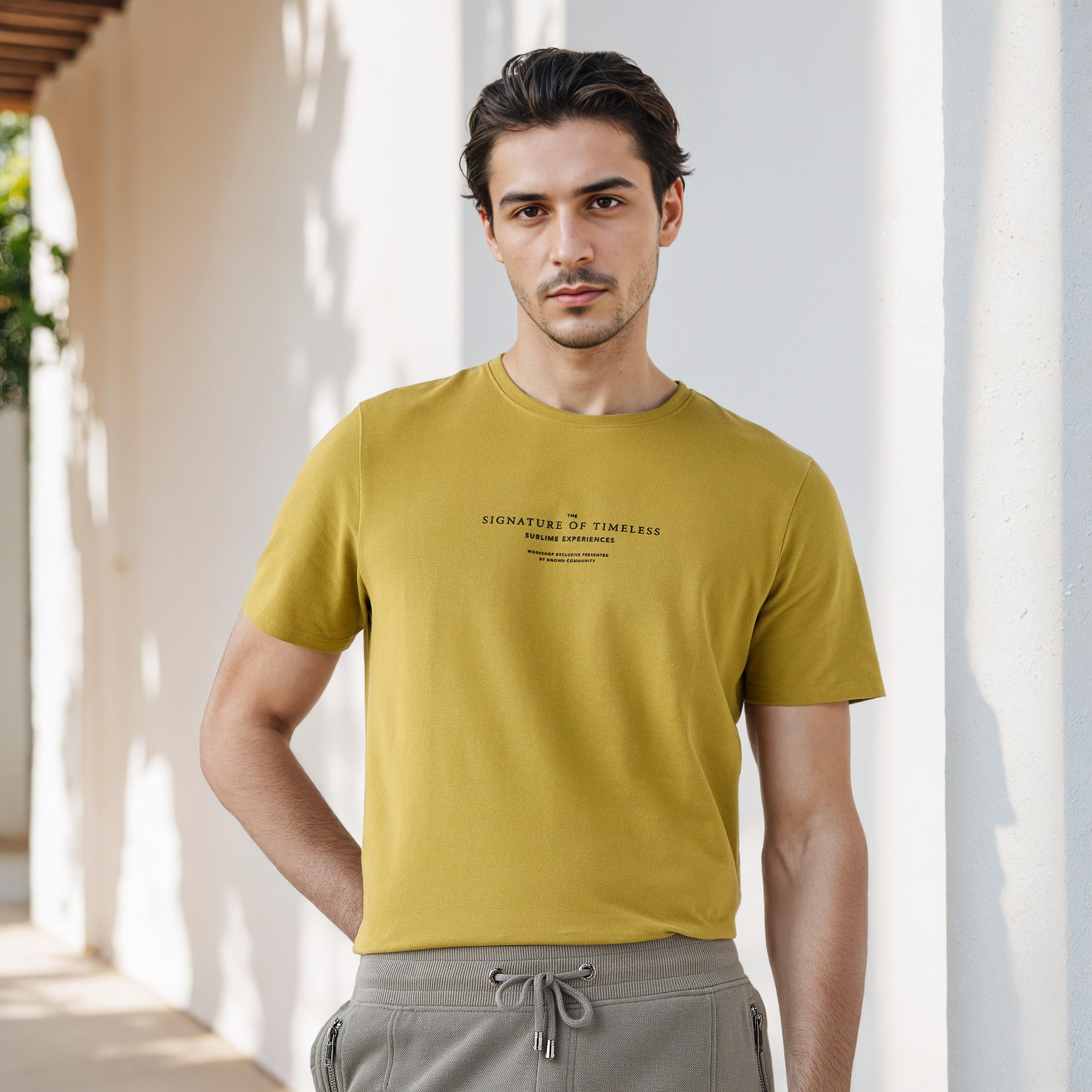 تيشيرت بيكيه بطبعات شعار من آيكونيك-men-clothing-tshirtsandpolos-tshirts-image-1