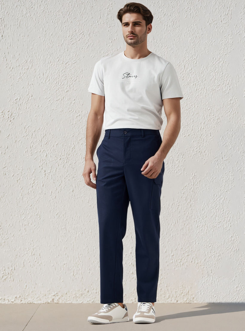 تيشيرت بقصة سليم وياقة ضيقة وأكمام قصيرة وطبعات للرجال من آيكونيك-men-clothing-tshirtsandpolos-tshirts-image-2