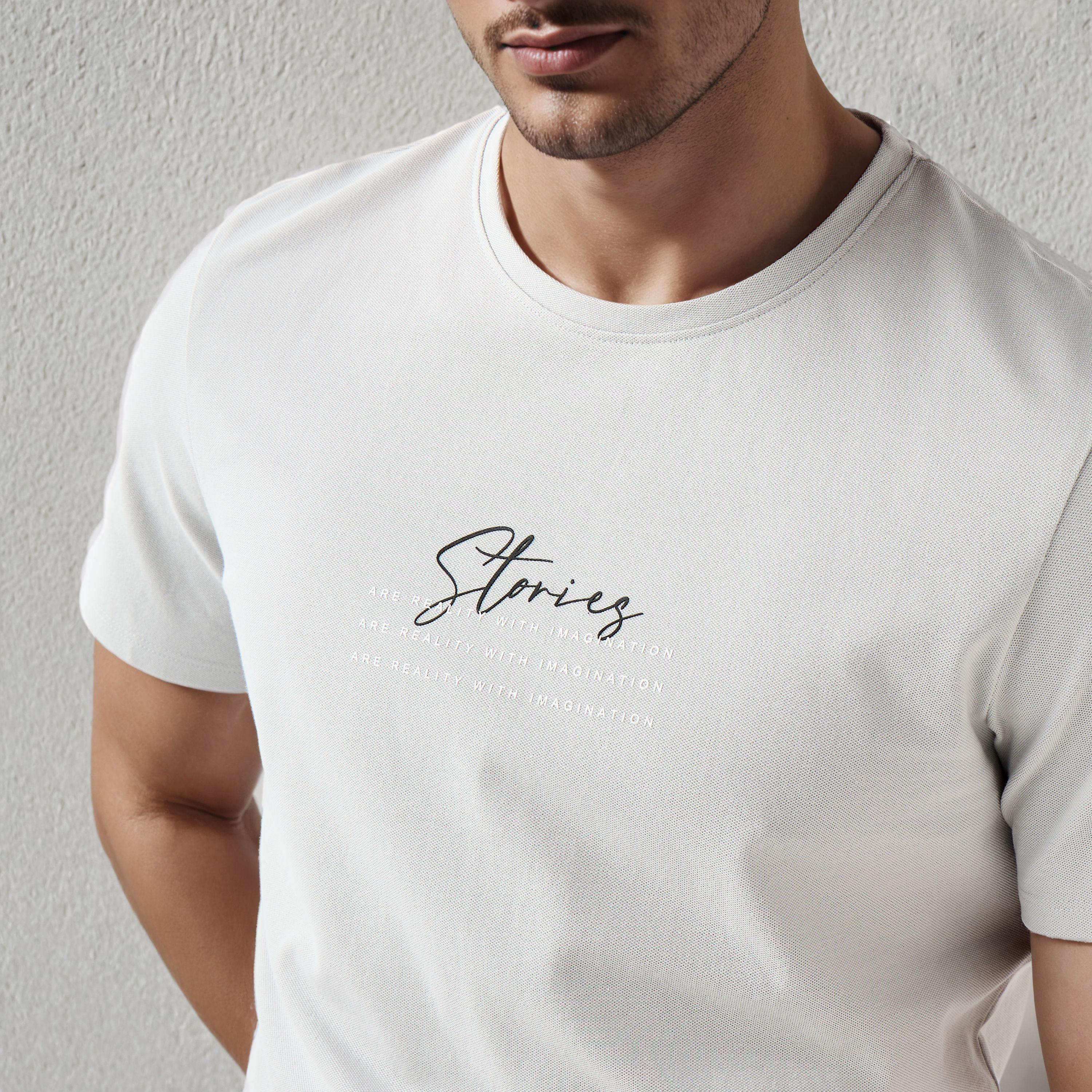 تيشيرت بقصة سليم وياقة ضيقة وأكمام قصيرة وطبعات للرجال من آيكونيك-men-clothing-tshirtsandpolos-tshirts-image-4