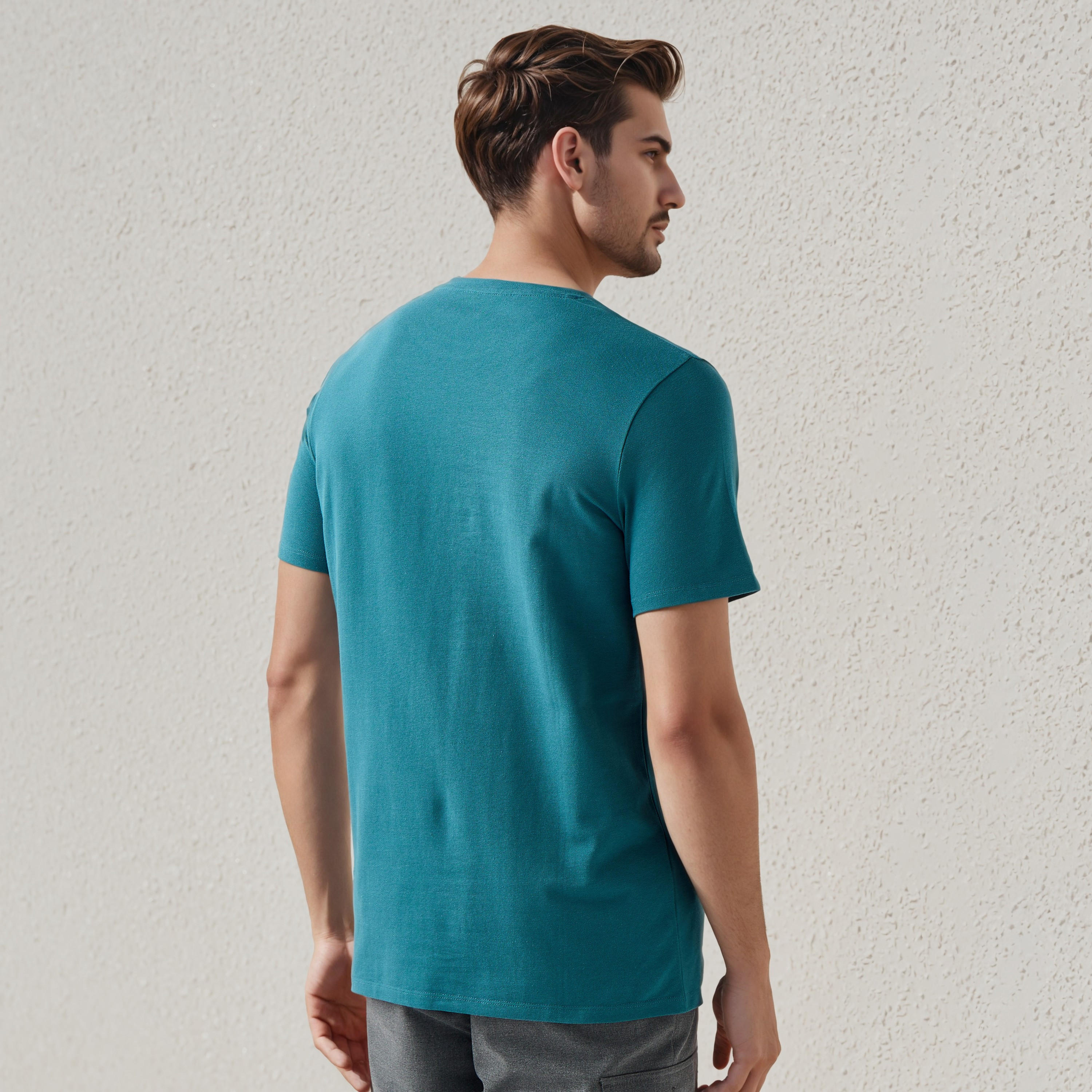تيشيرت بقصة سليم وياقة ضيقة وأكمام قصيرة وطبعات للرجال من آيكونيك-men-clothing-tshirtsandpolos-tshirts-image-3