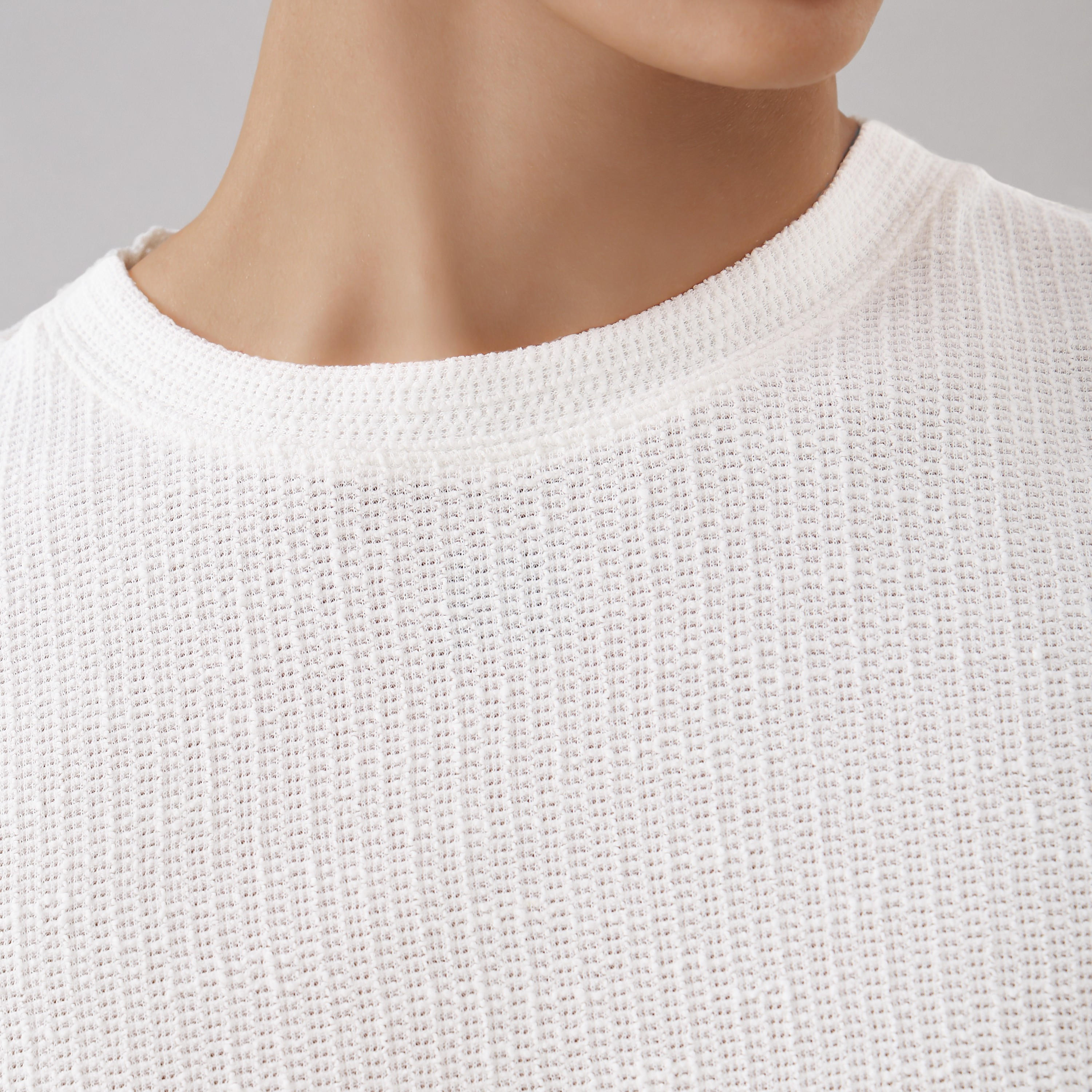 Iconic Men Regular Fit Crew Neck Short Sleeves Honeycomb Textured T-shirt-men-clothing-tshirtsandpolos-tshirts-image-5