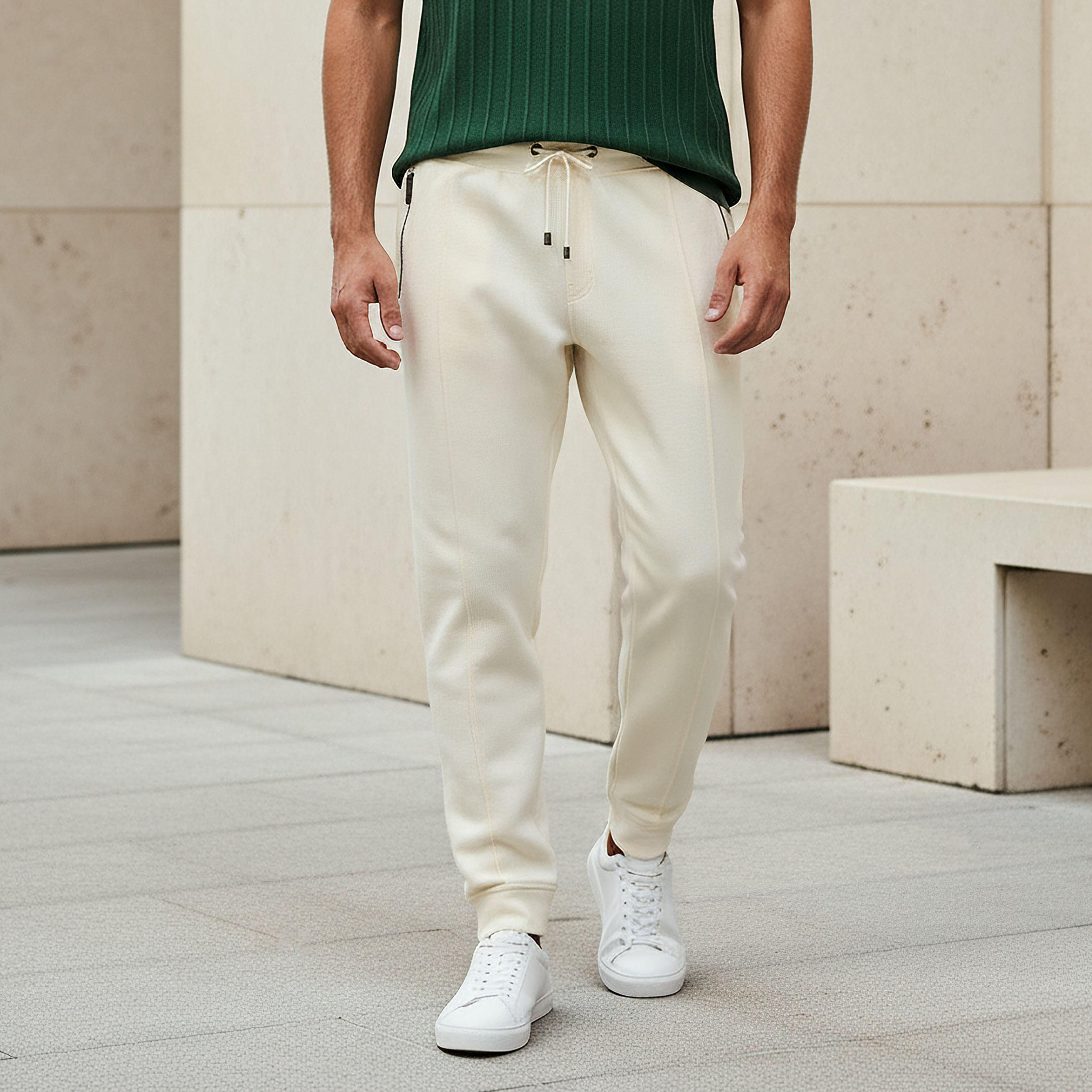 بنطلون رياضي رجالي بقة سليم وجيوب من أيكونيك-men-clothing-bottoms-joggers-image-1