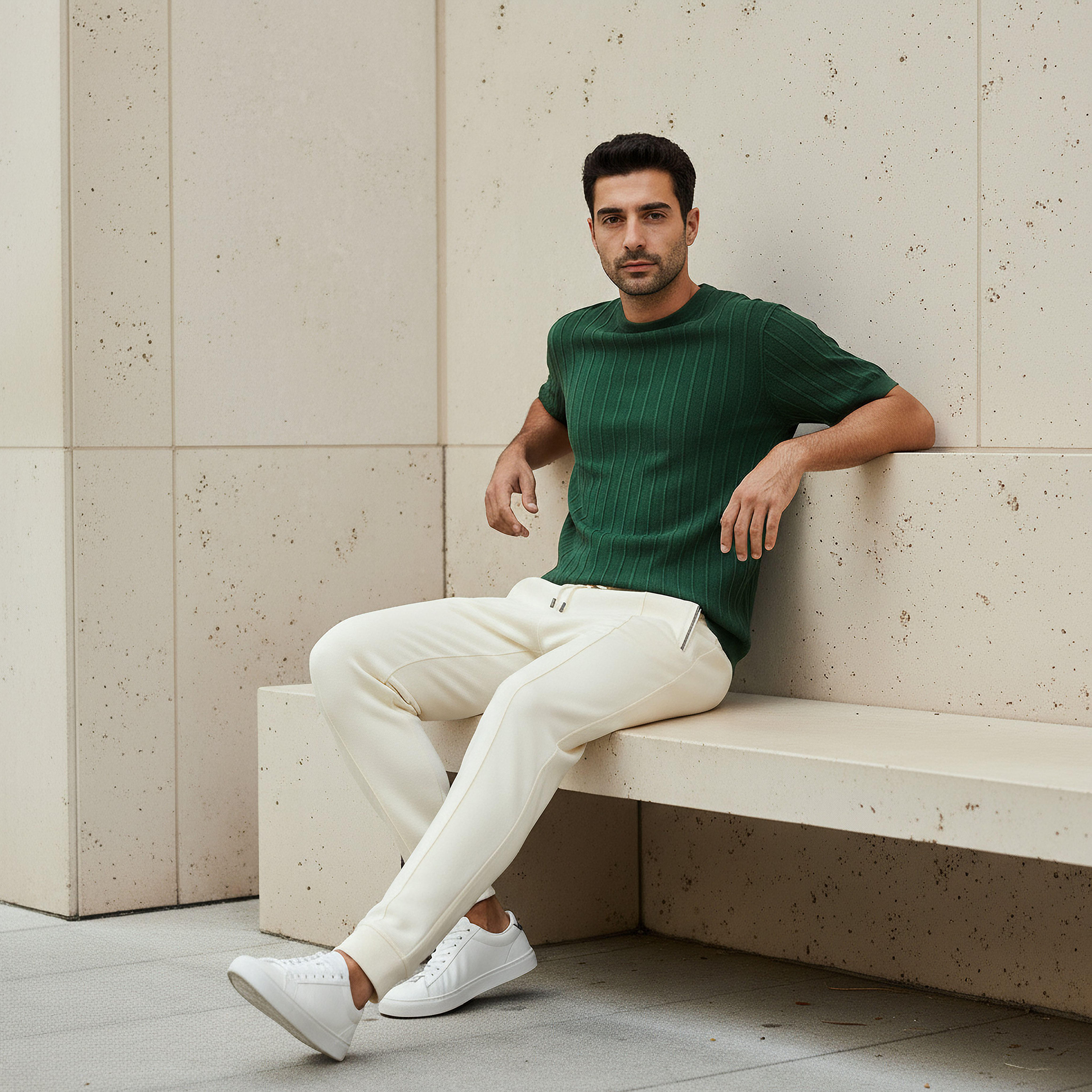 بنطلون رياضي رجالي بقة سليم وجيوب من أيكونيك-men-clothing-bottoms-joggers-image-5