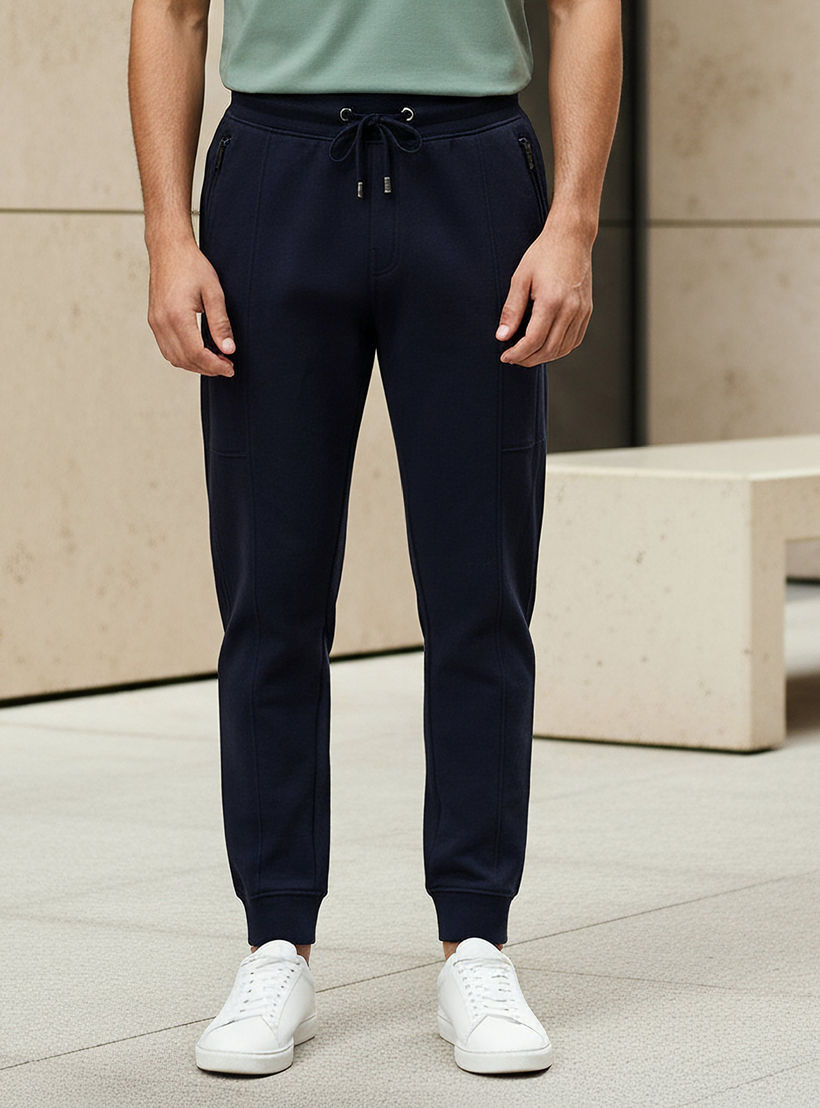 بنطلون رياضي رجالي بقة سليم وجيوب من أيكونيك-men-clothing-bottoms-joggers-image-1