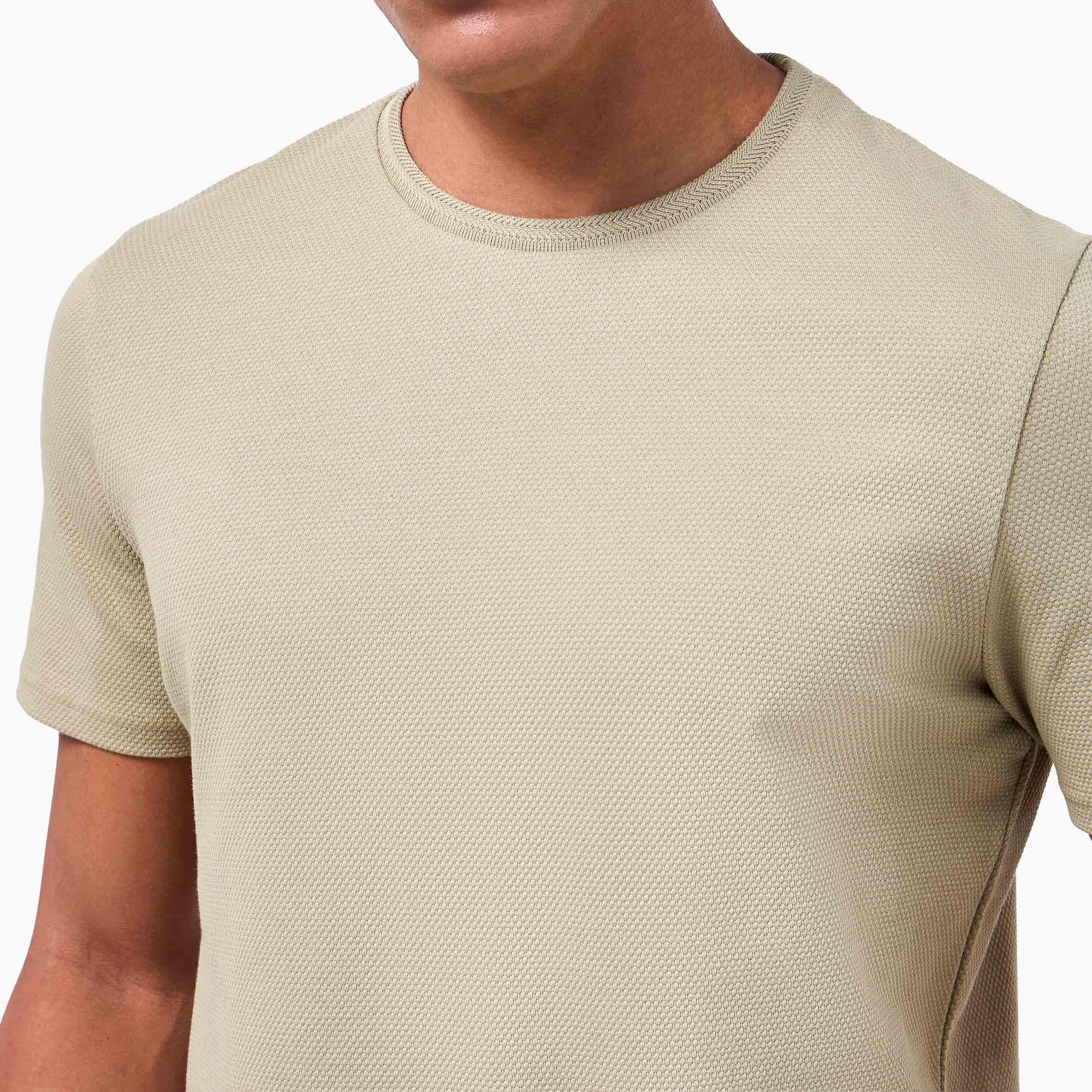 Iconic Men Slim Fit Crew Neck Short Sleeves Popcorn Textured T-shirt-men-clothing-tshirtsandpolos-tshirts-image-2