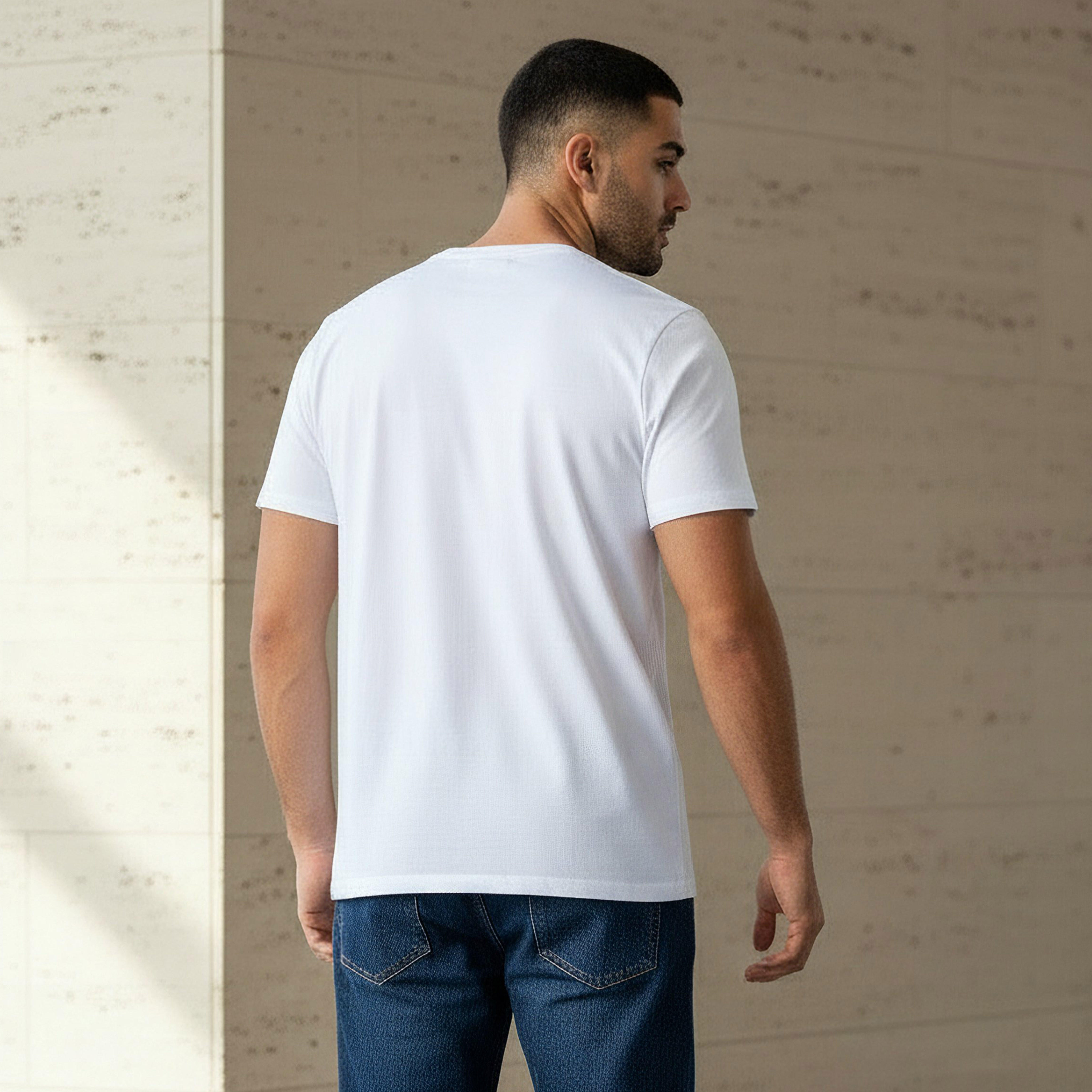 Iconic Men Slim Fit Round Neck Short Sleeve Slogan Print T-shirt-men-clothing-tshirtsandpolos-tshirts-image-3