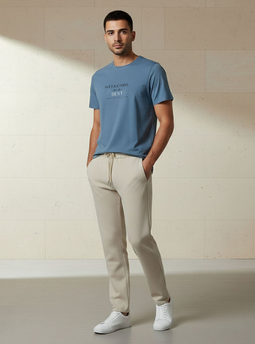 Iconic Men Slim Fit Round Neck Short Sleeve Slogan Print T-shirt-men-clothing-tshirtsandpolos-tshirts-image-2