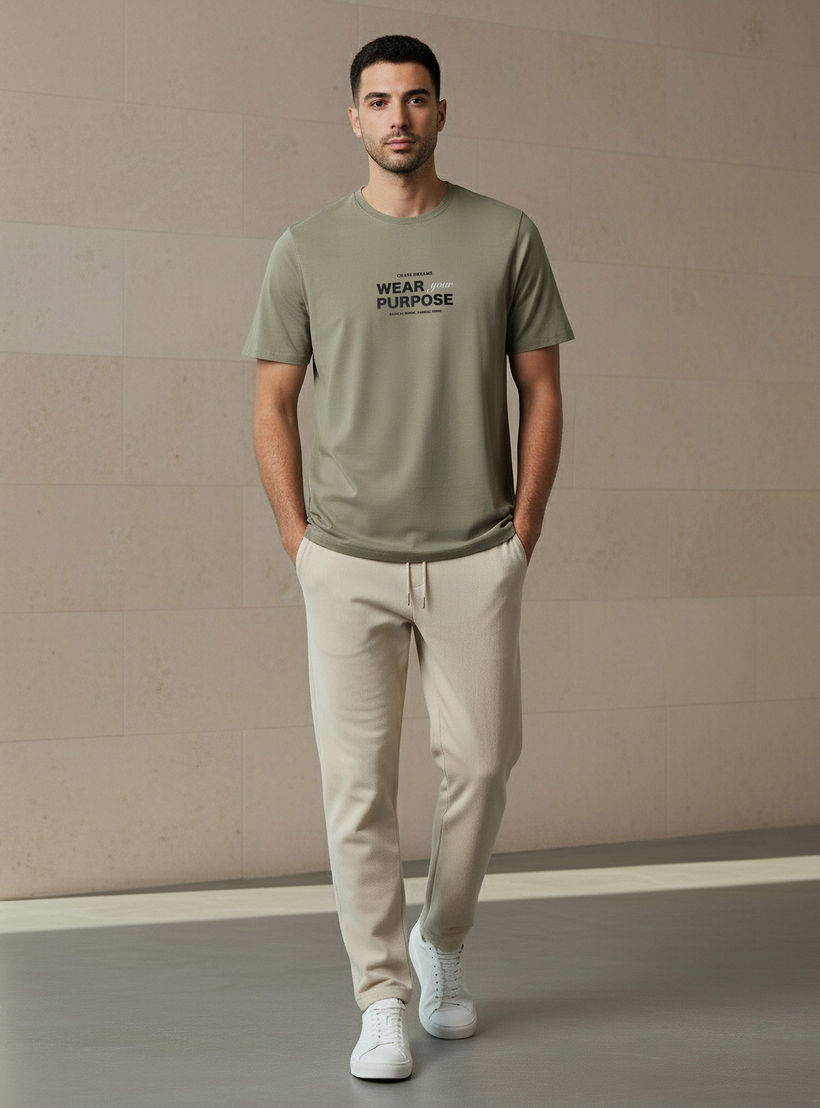 Iconic Men Slim Fit Round Neck Short Sleeve Slogan Print T-shirt-men-clothing-tshirtsandpolos-tshirts-image-2