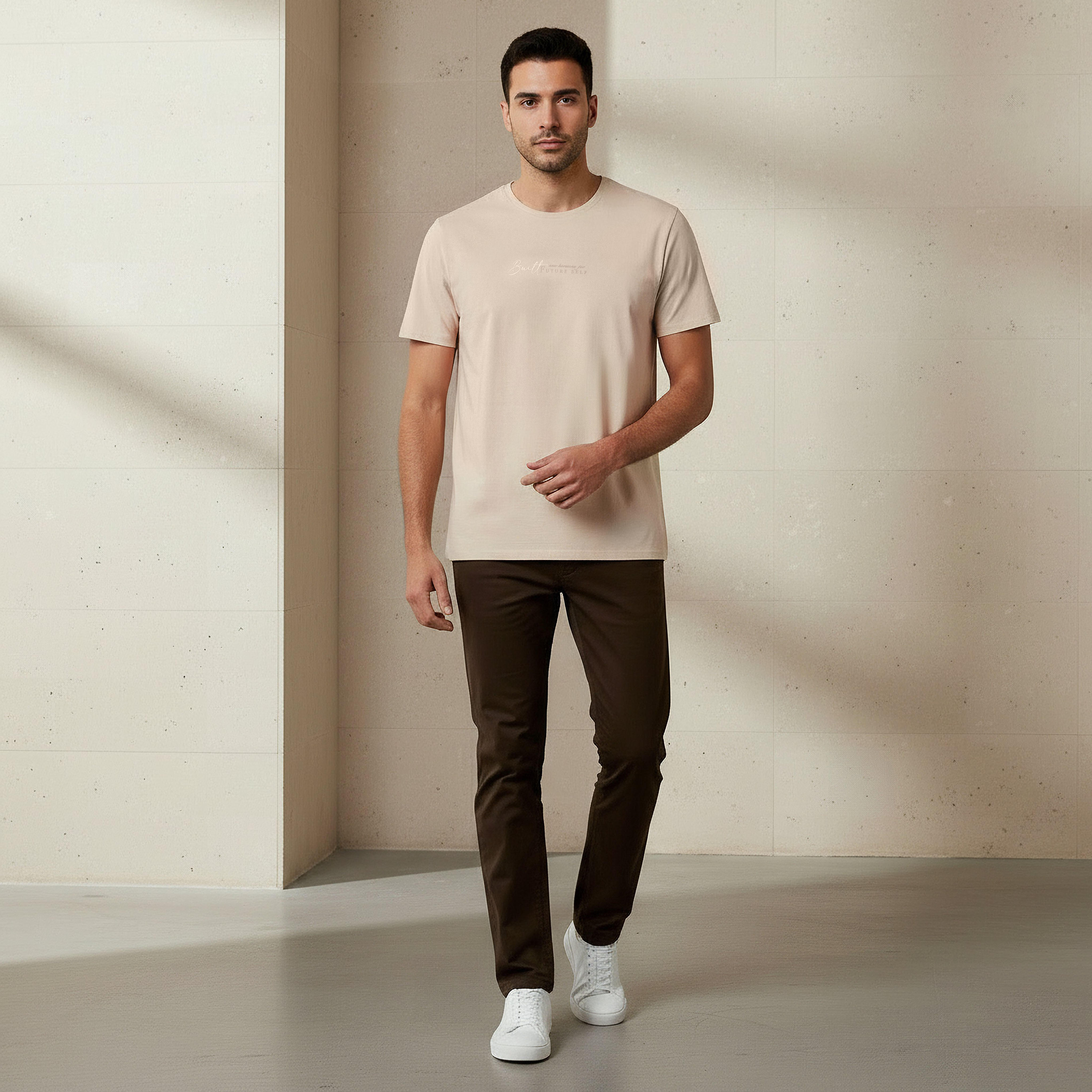 Iconic Men Slim Fit Round Neck Short Sleeve Slogan Print T-shirt-men-clothing-tshirtsandpolos-tshirts-image-2