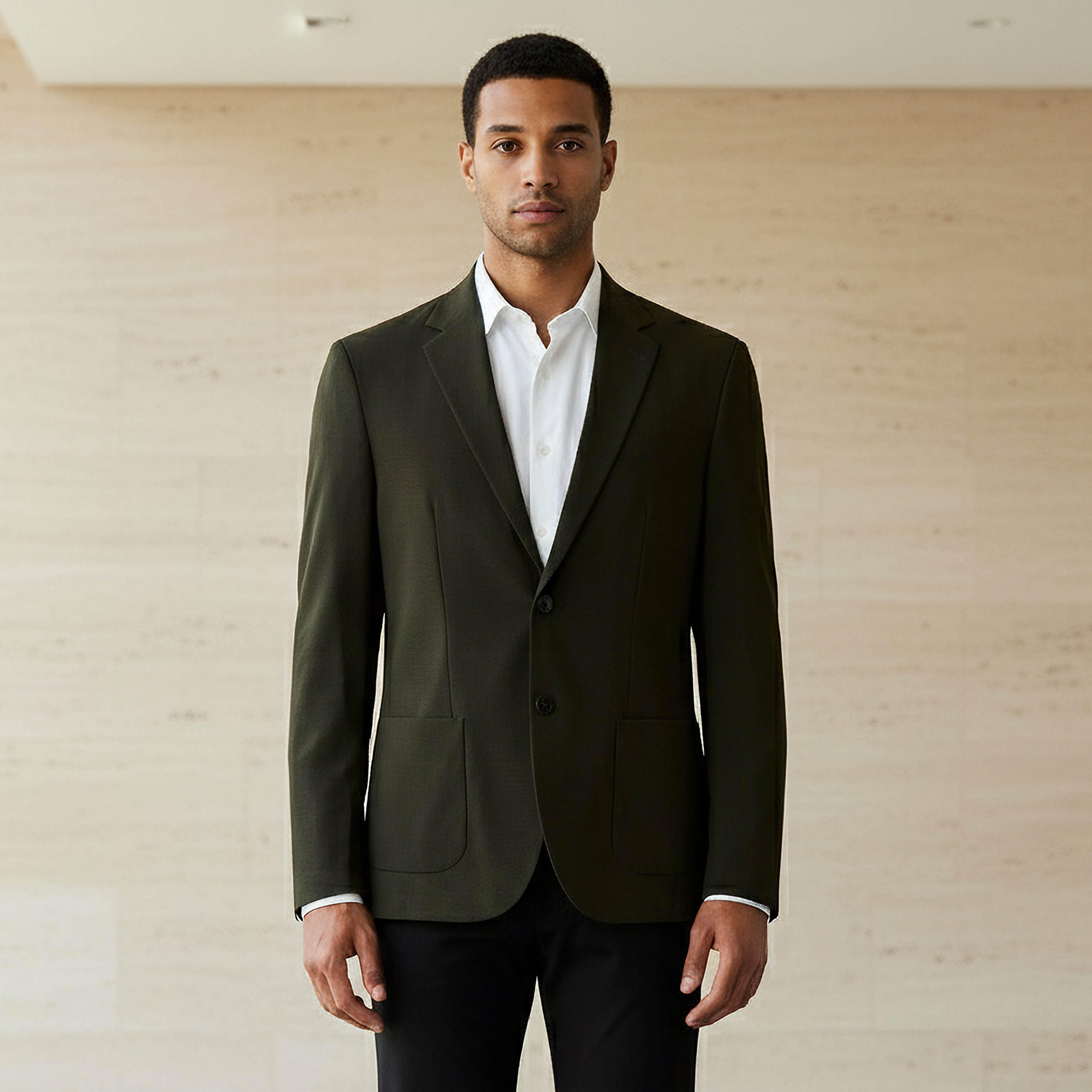 بليزر بقصة سليم وياقة مطوية للرجال من آيكونيك-men-winterwear-jacketsandblazers-image-1