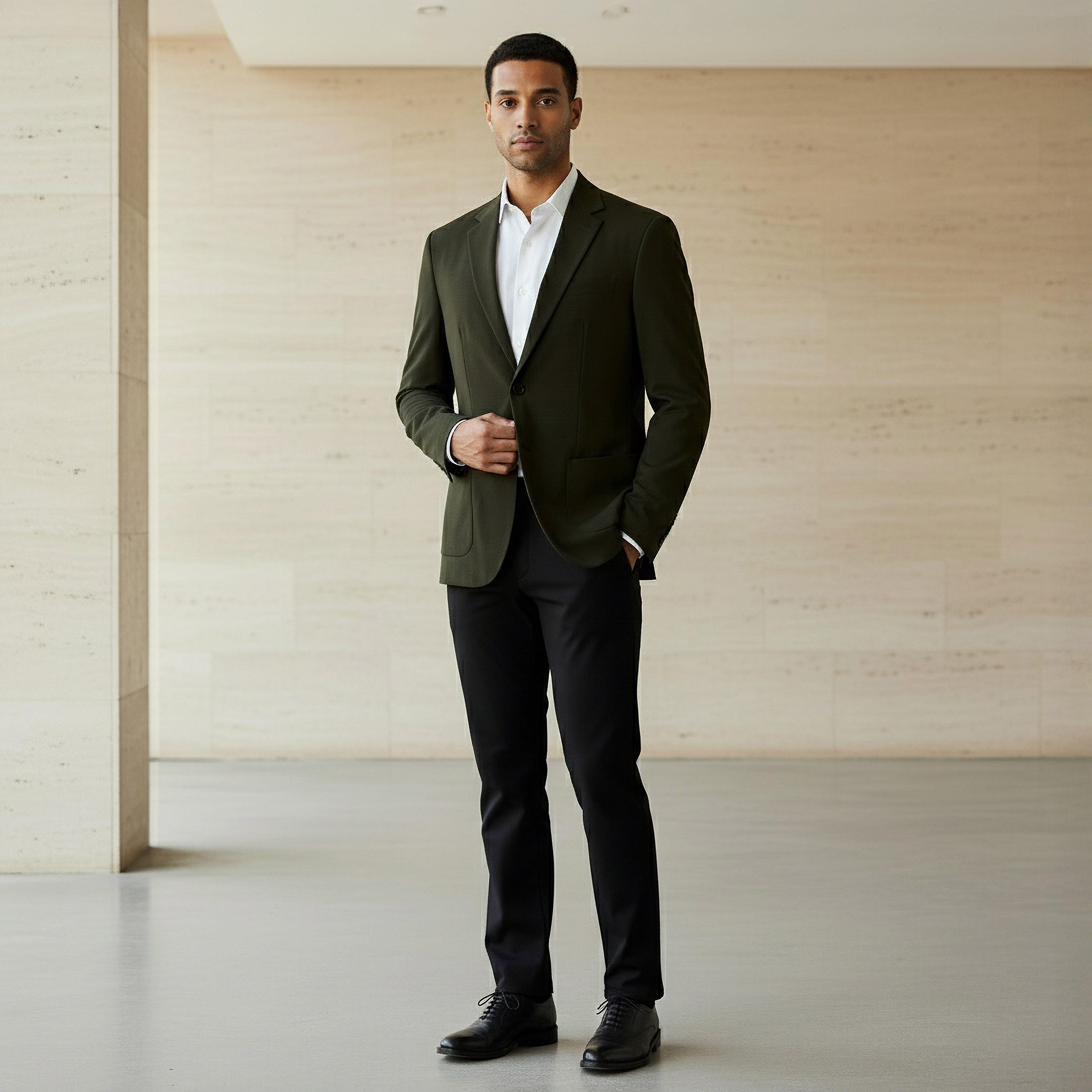 بليزر بقصة سليم وياقة مطوية للرجال من آيكونيك-men-winterwear-jacketsandblazers-image-2