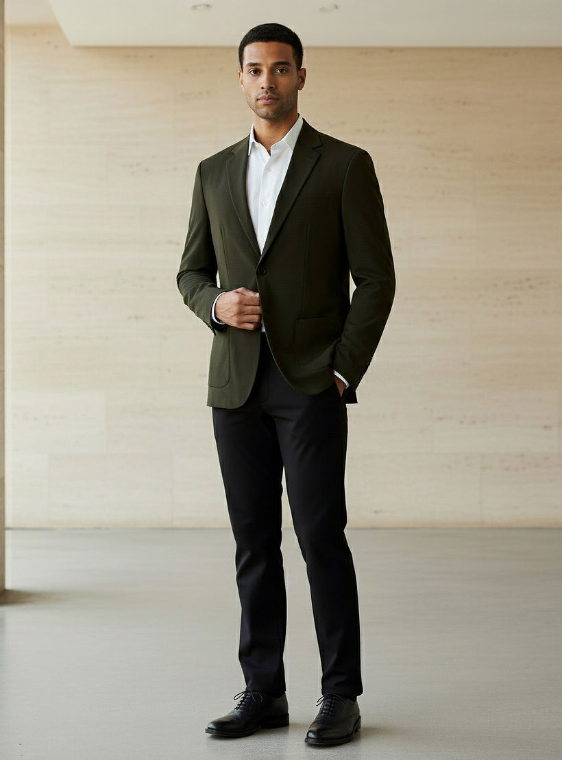بليزر بقصة سليم وياقة مطوية للرجال من آيكونيك-men-winterwear-jacketsandblazers-image-2