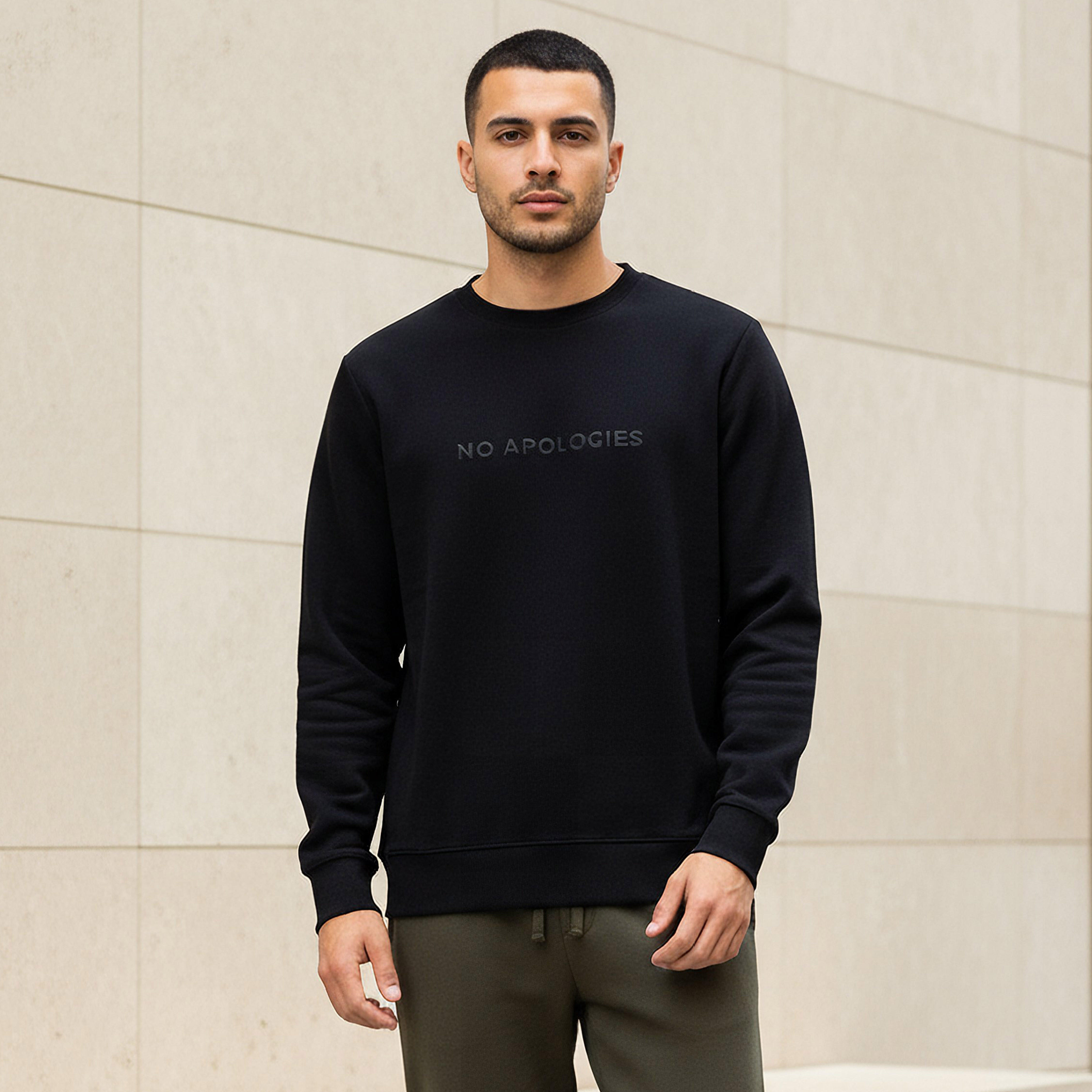 Iconic Men Regular Fit Slogan Embroidered Sweatshirt-men-winterwear-hoodiesandsweatshirts-image-1