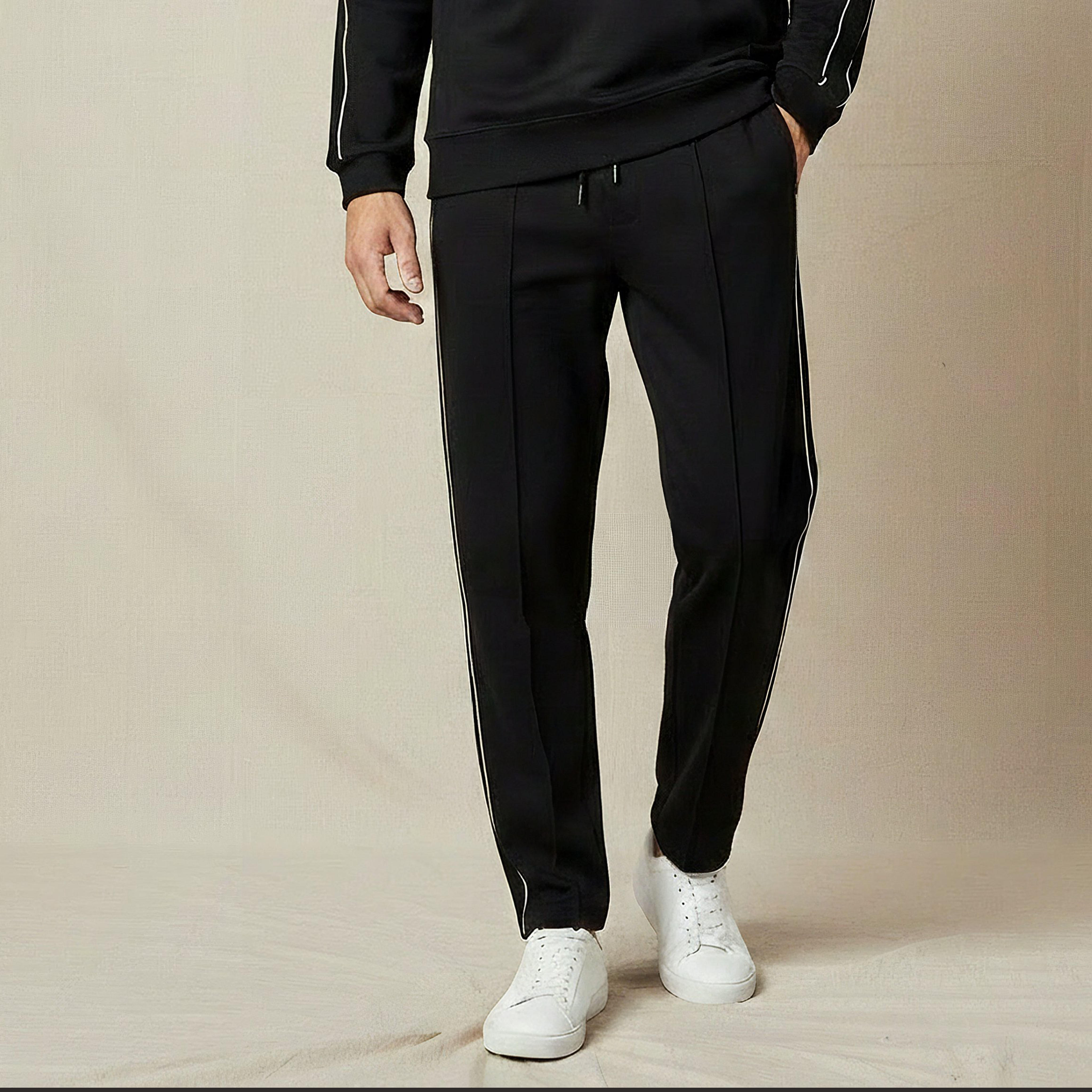 Iconic Men Regular Fit Joggers with Tape Detail-men-clothing-bottoms-joggers-image-1