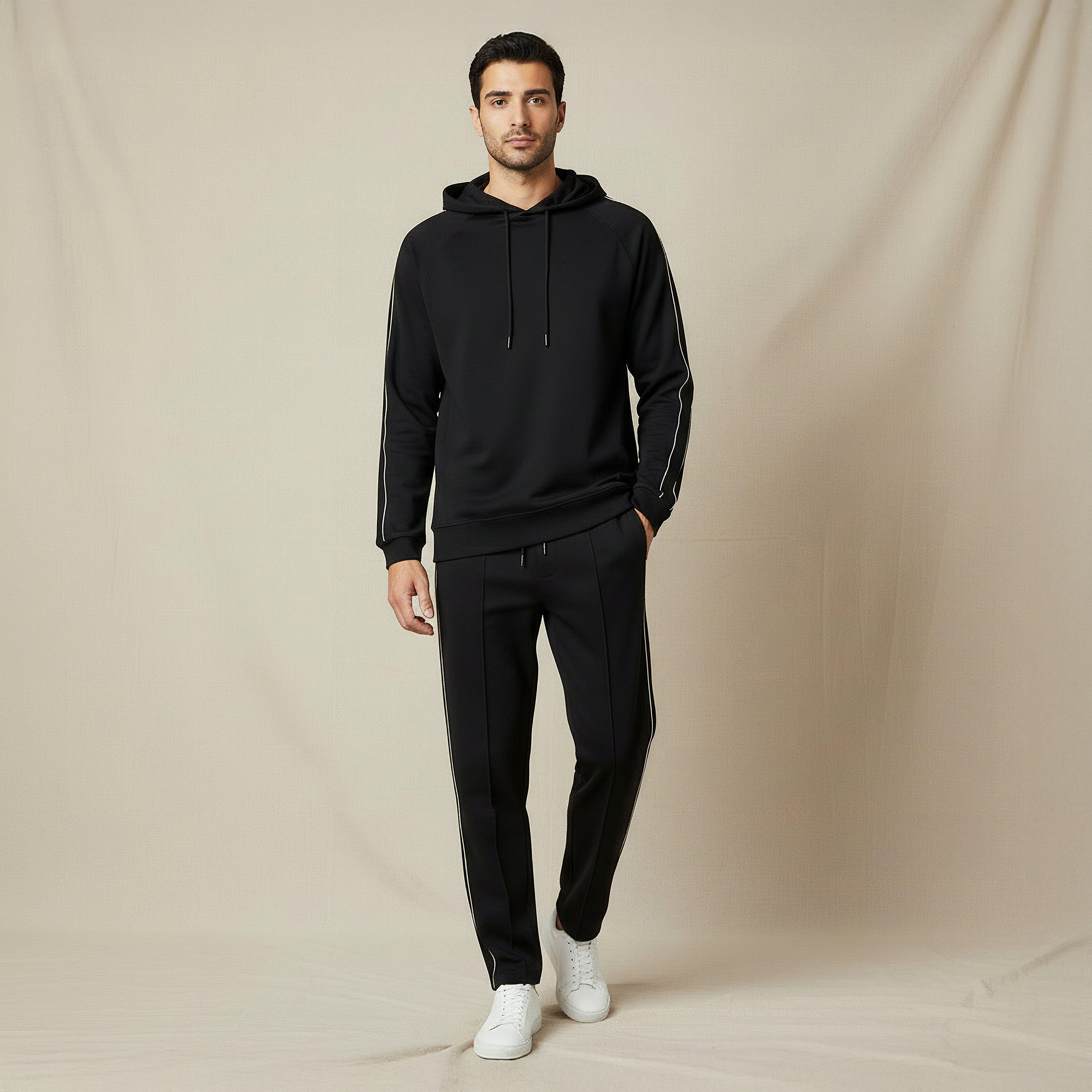 Iconic Men Regular Fit Joggers with Tape Detail-men-clothing-bottoms-joggers-image-2