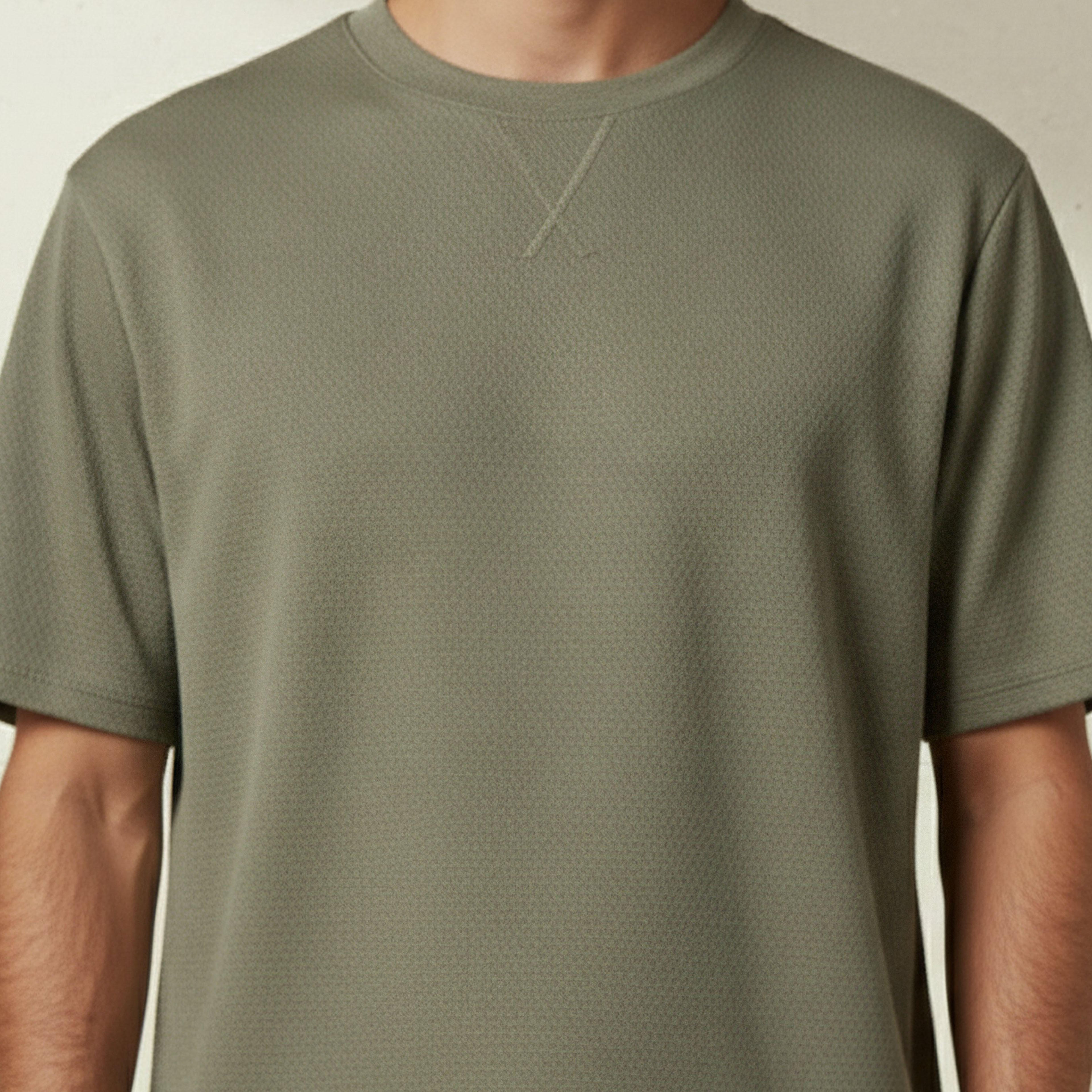 Iconic Men Regular Fit Crew Neck Short Sleeve Textured T-shirt-men-clothing-tshirtsandpolos-tshirts-image-4