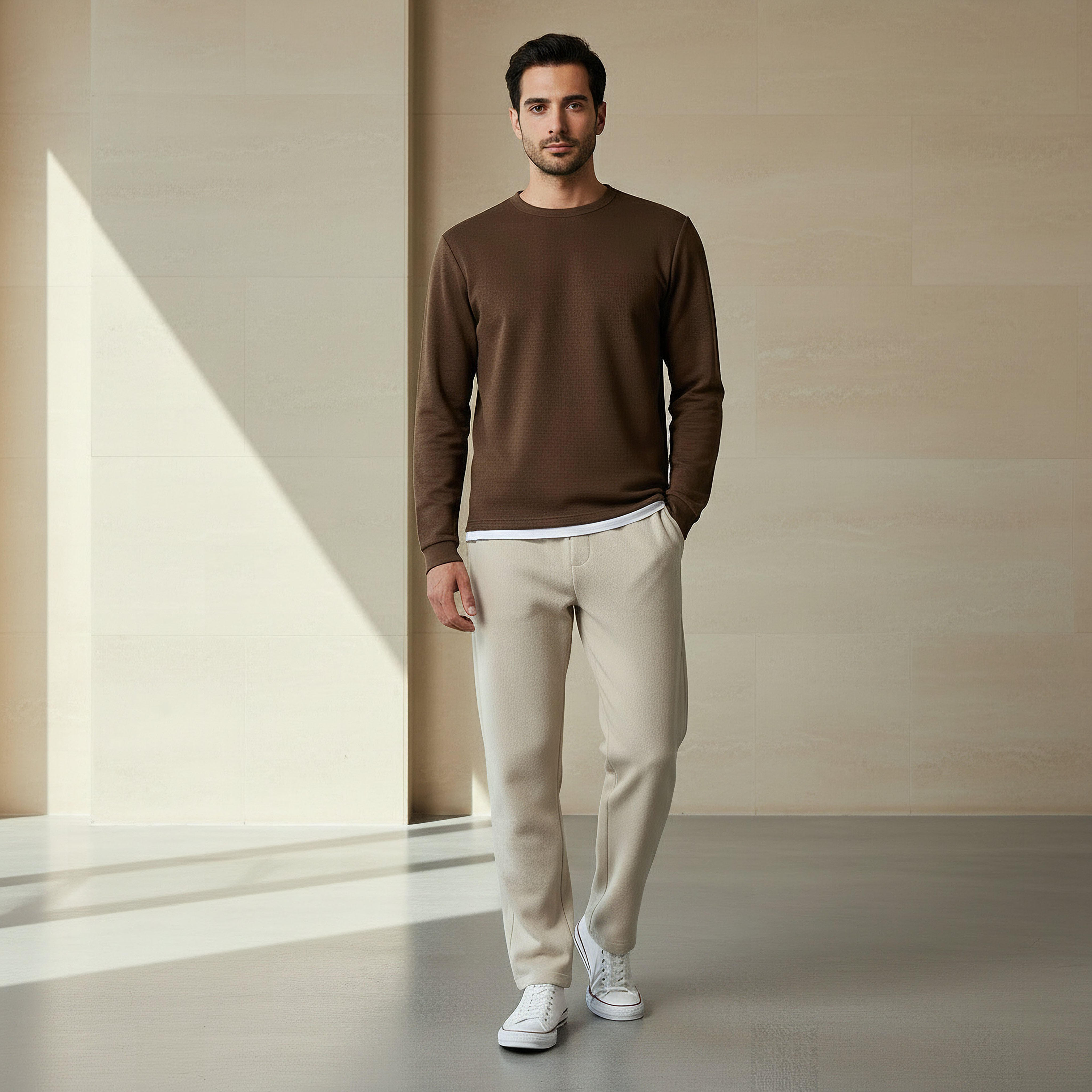 بنطلون رياضي رجالي بقصة عادية وجيوب من آيكونيك-men-clothing-bottoms-joggers-image-3