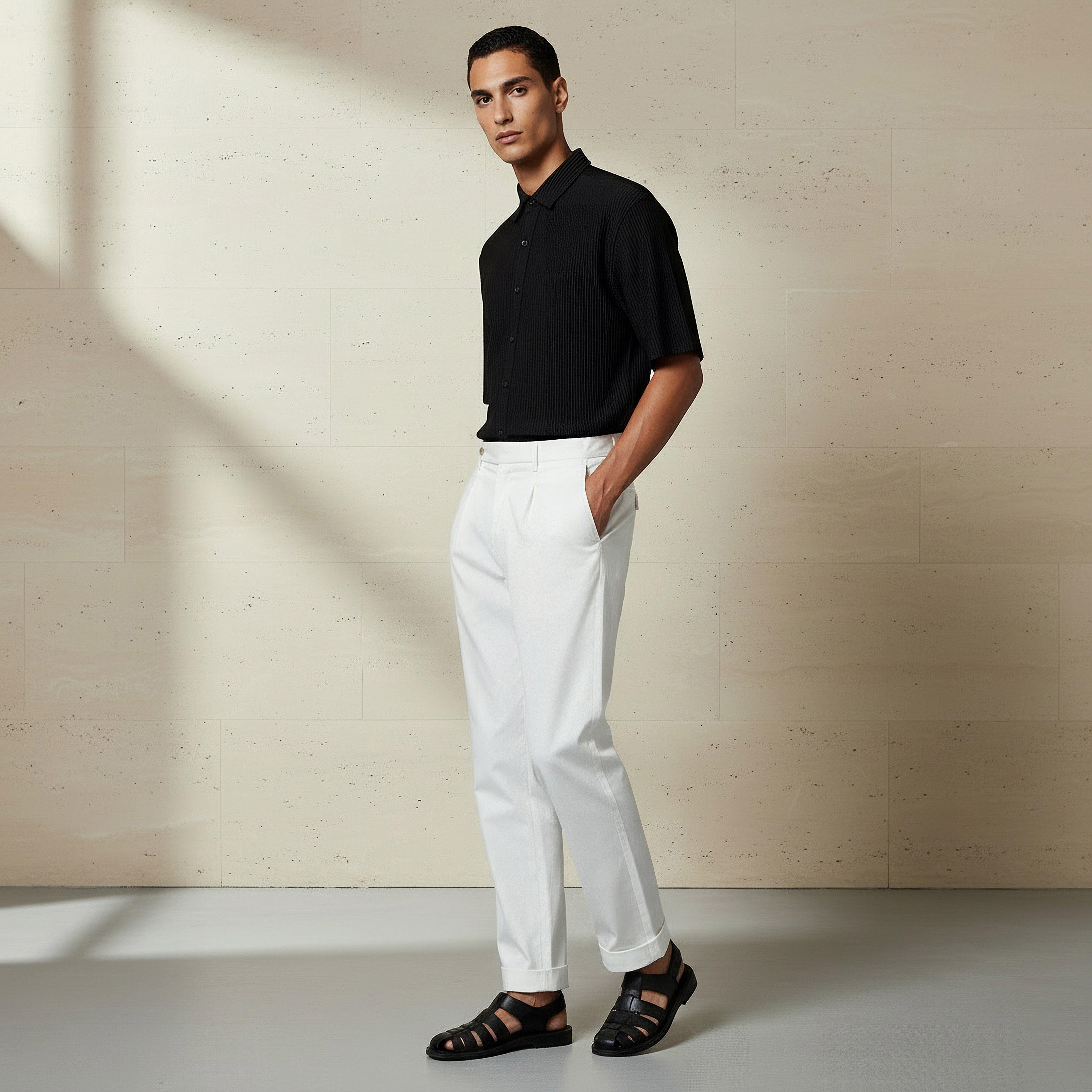 Iconic Men Regular Fit Trousers-men-clothing-bottoms-trousersandchinos-trousers-image-2