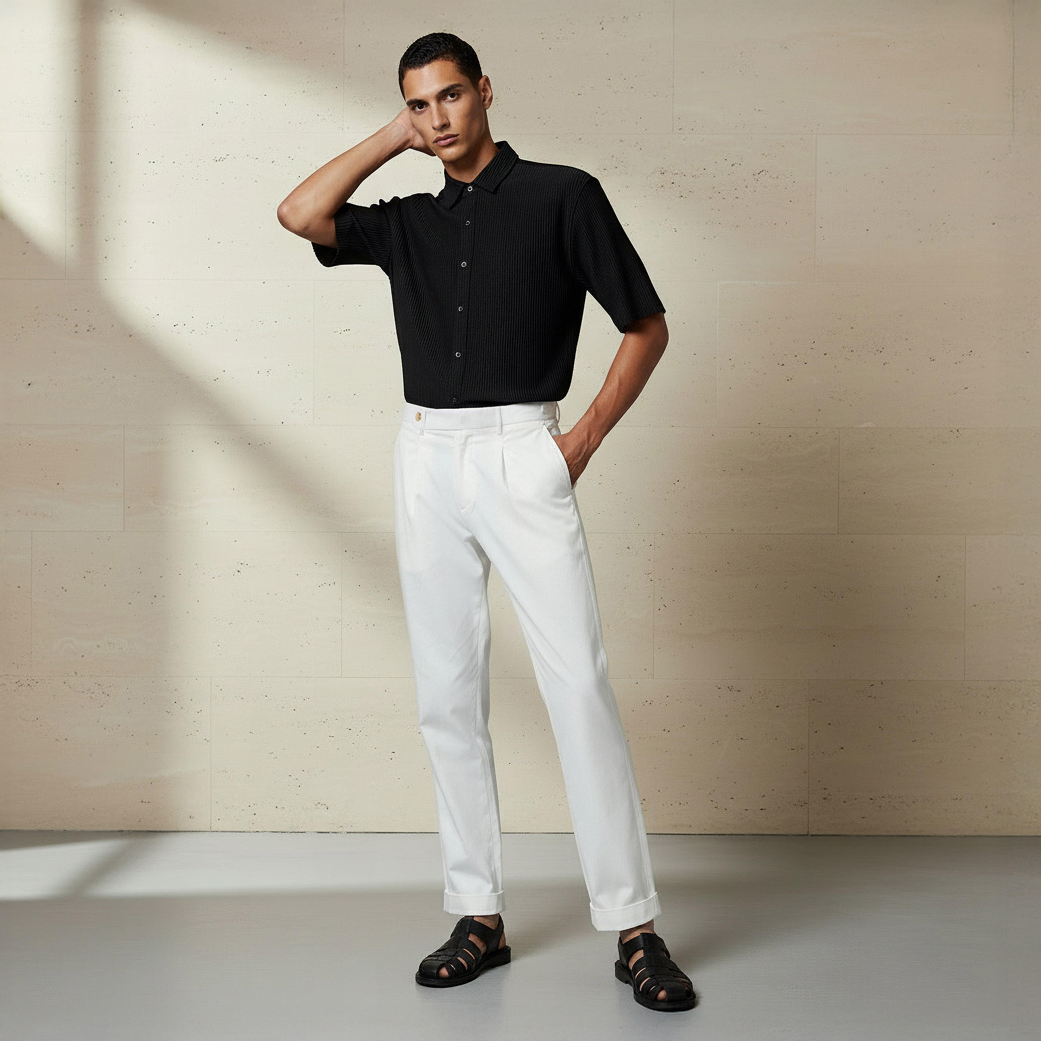 Iconic Men Regular Fit Trousers-men-clothing-bottoms-trousersandchinos-trousers-image-5