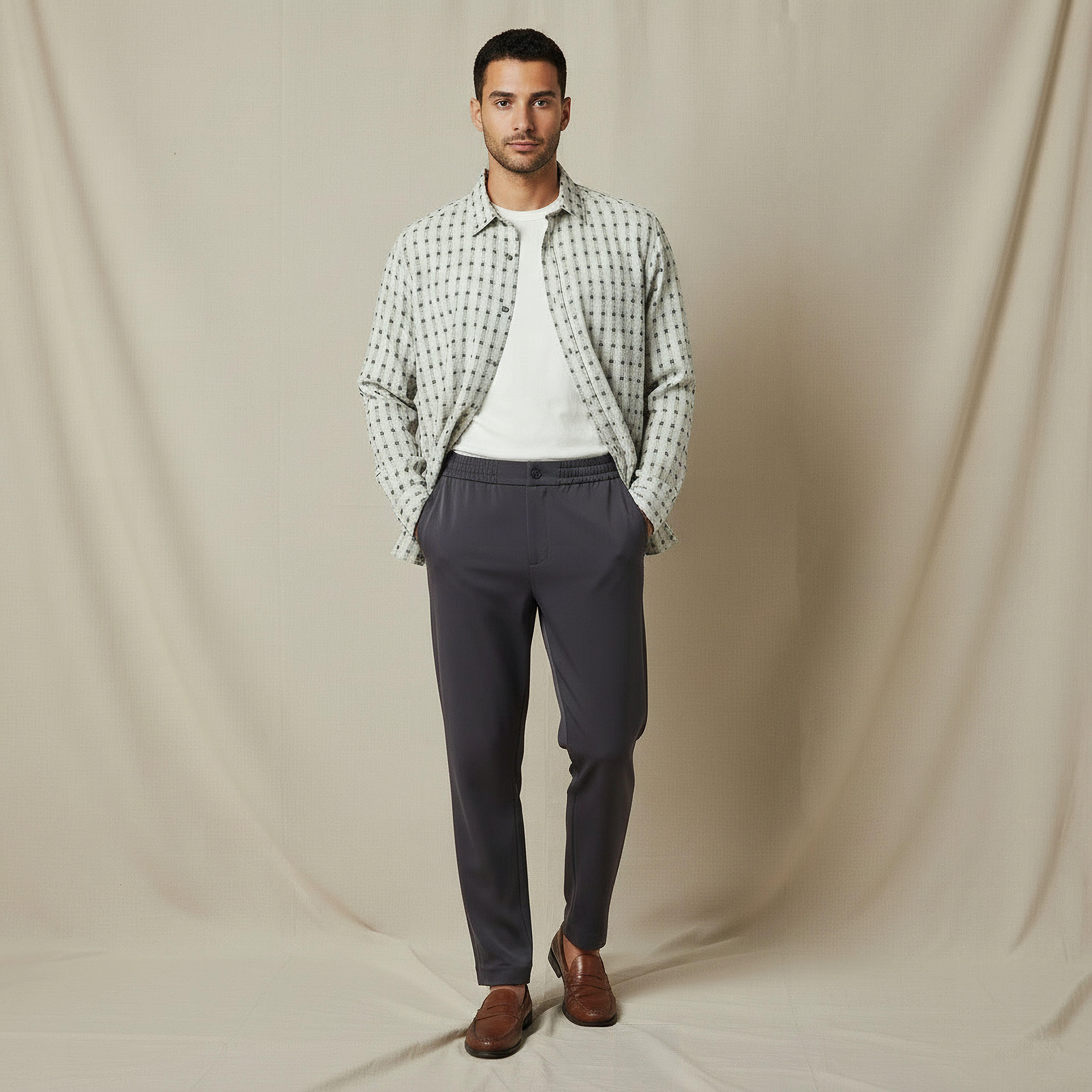 Iconic Men Regular Fit Collared Checked Long Sleeves Shirt-men-clothing-shirts-image-2
