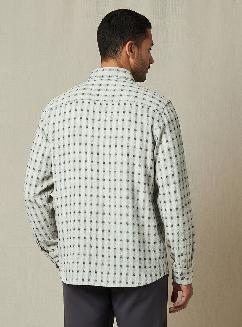 Iconic Men Regular Fit Collared Checked Long Sleeves Shirt-men-clothing-shirts-image-3