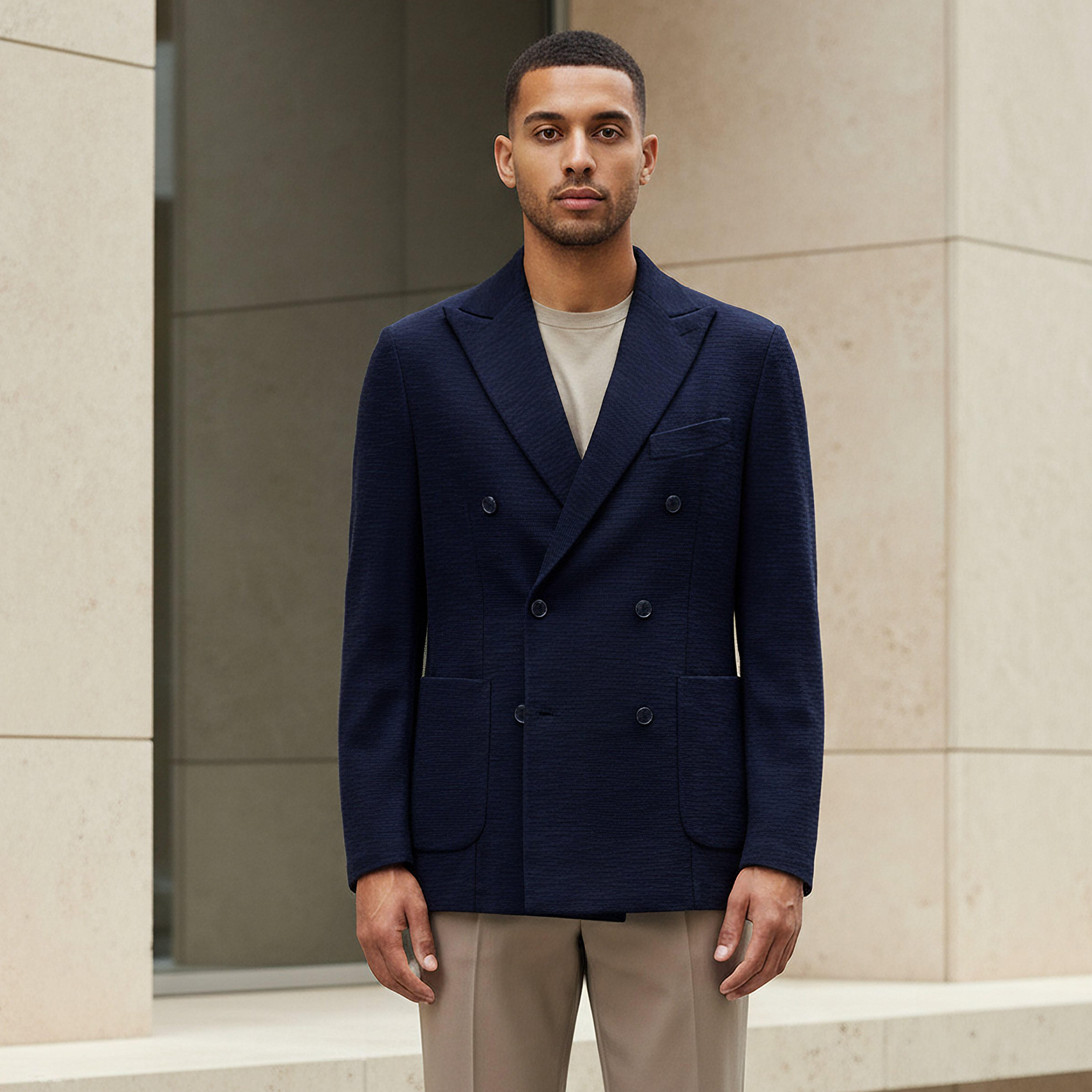 Iconic Men Slim Fit Double Breasted Blazer-men-winterwear-jacketsandblazers-image-1