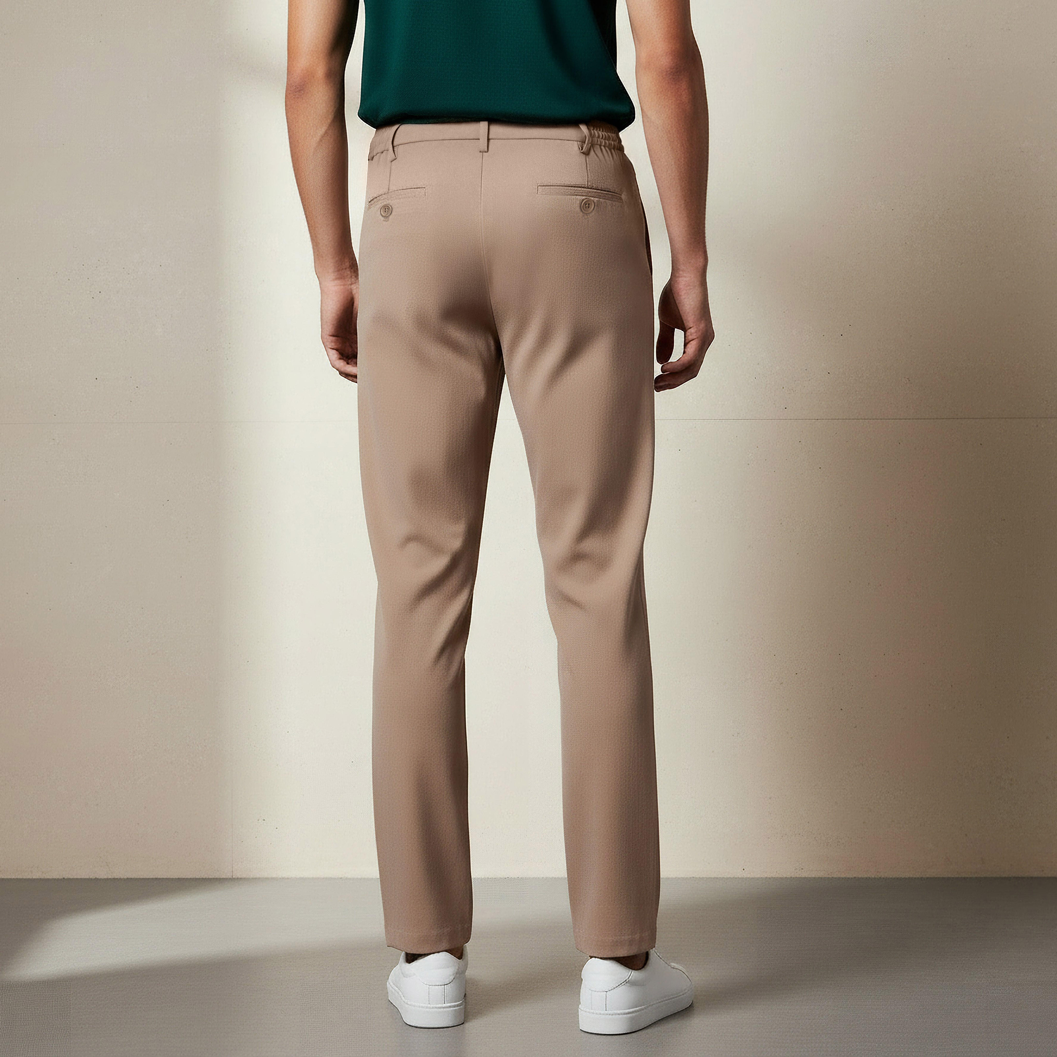 بنطلون بقصة عادية وكسرات للرجال من آيكونيك-men-clothing-bottoms-trousersandchinos-trousers-image-3