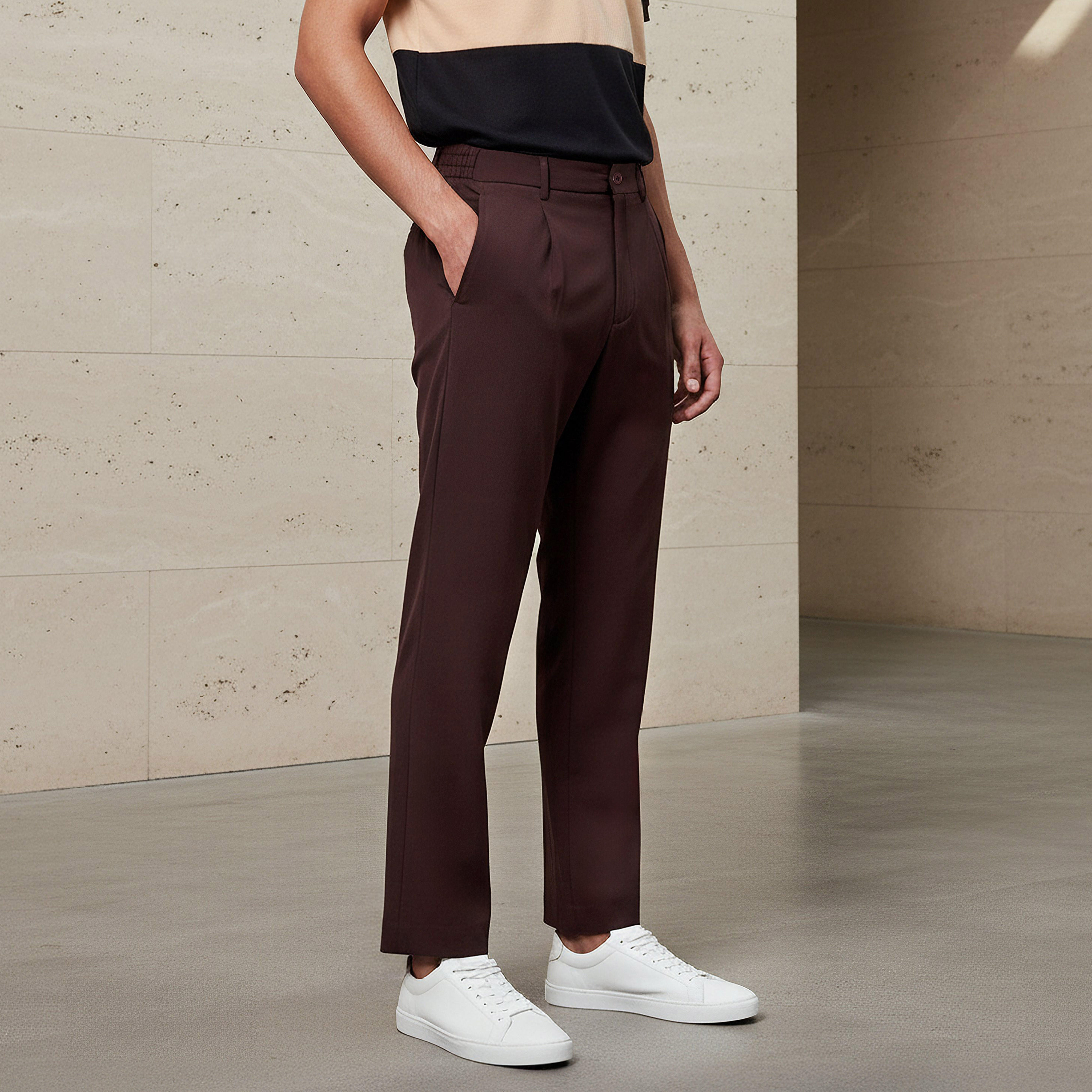 Iconic Men Regular Fit Pleated Trousers-men-clothing-bottoms-trousersandchinos-trousers-image-1