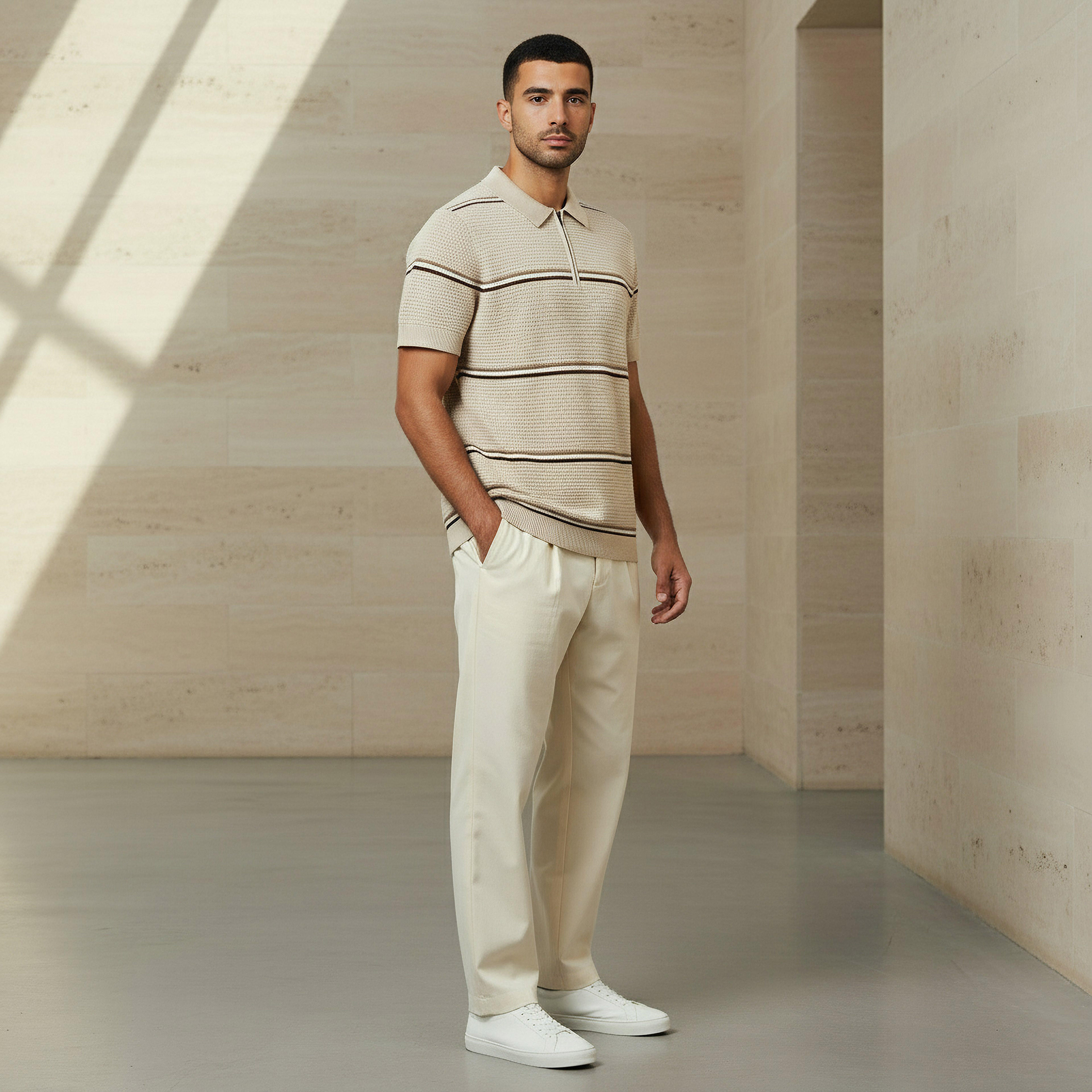 Iconic Men Short Sleeve Striped Polo T-shirt-men-clothing-tshirtsandpolos-polos-image-2