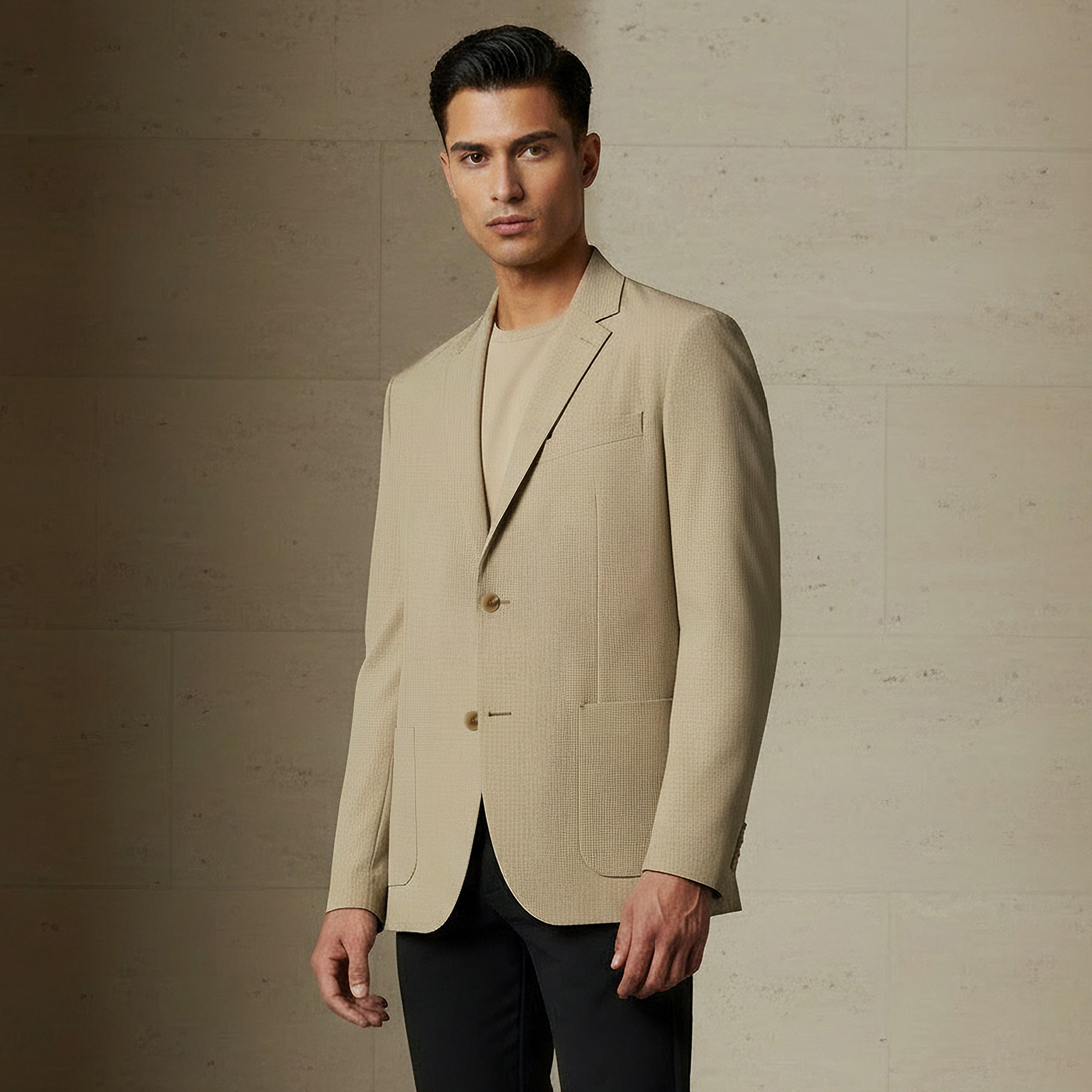بليزر بقصة سليم وياقة مطوية للرجال من آيكونيك-men-winterwear-jacketsandblazers-image-1