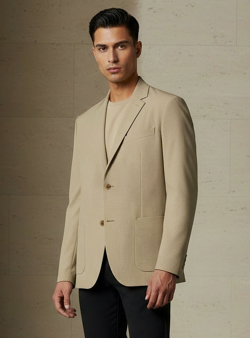 بليزر بقصة سليم وياقة مطوية للرجال من آيكونيك-men-winterwear-jacketsandblazers-image-1