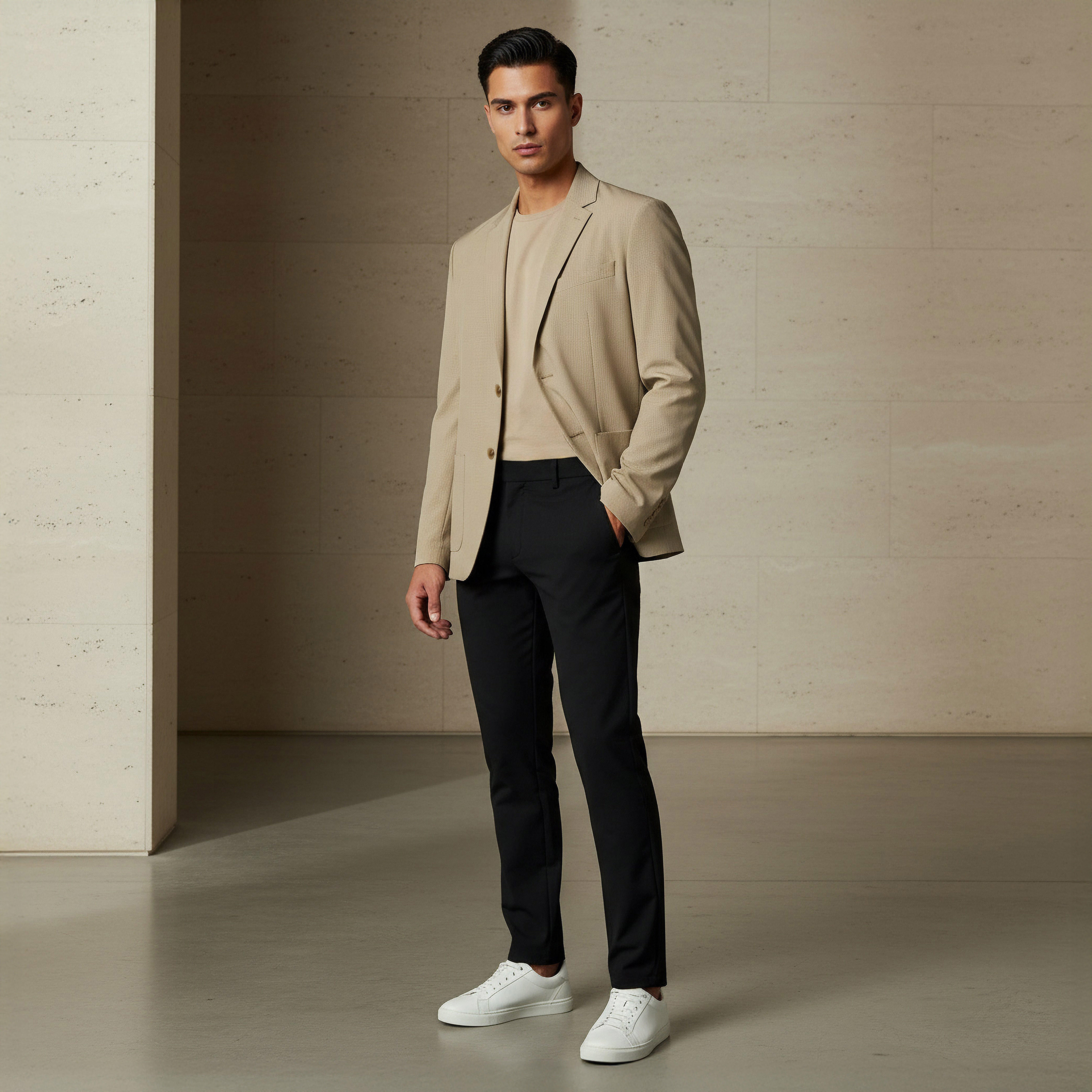 بليزر بقصة سليم وياقة مطوية للرجال من آيكونيك-men-winterwear-jacketsandblazers-image-2