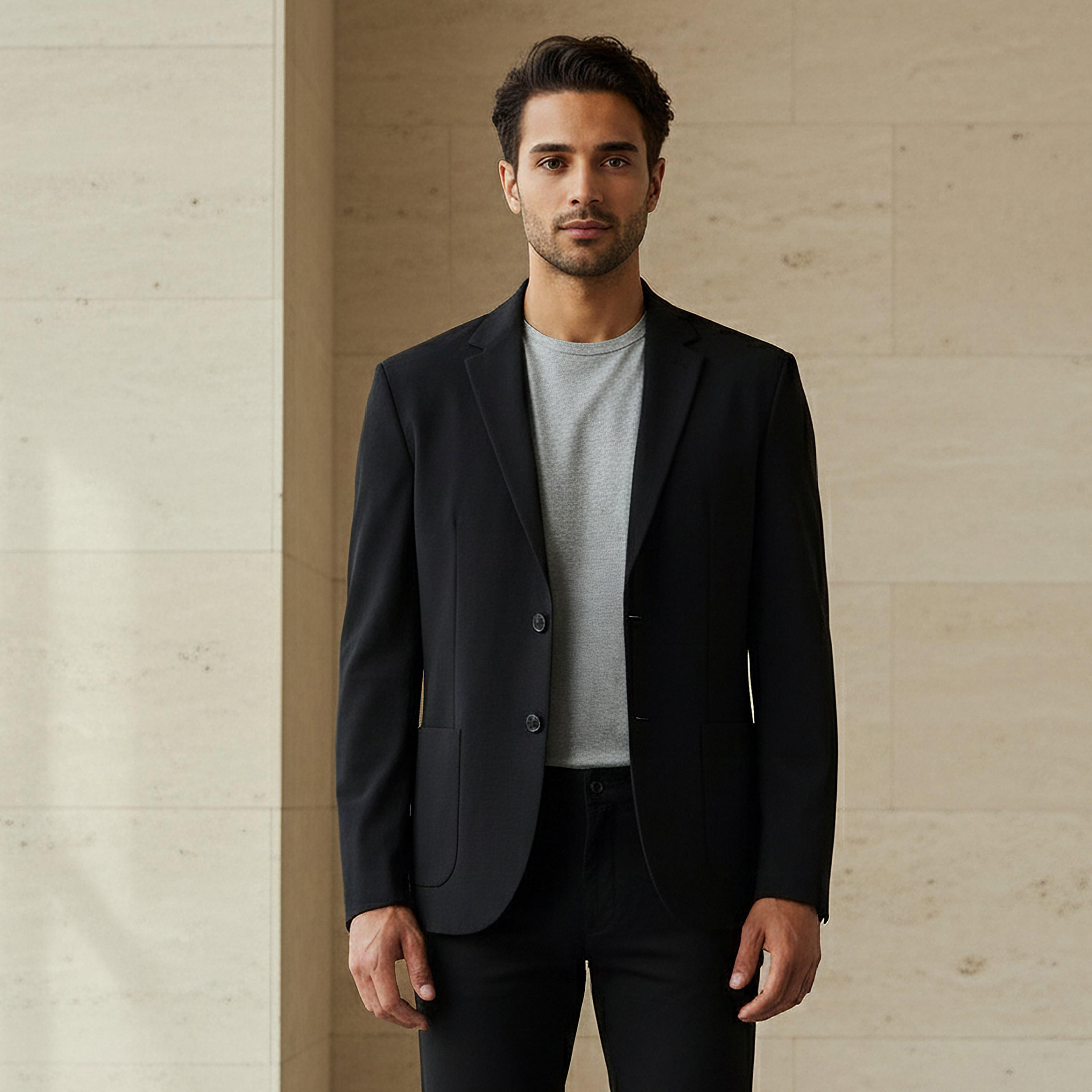 بليزر بقصة سليم وياقة مطوية للرجال من آيكونيك-men-winterwear-jacketsandblazers-image-5