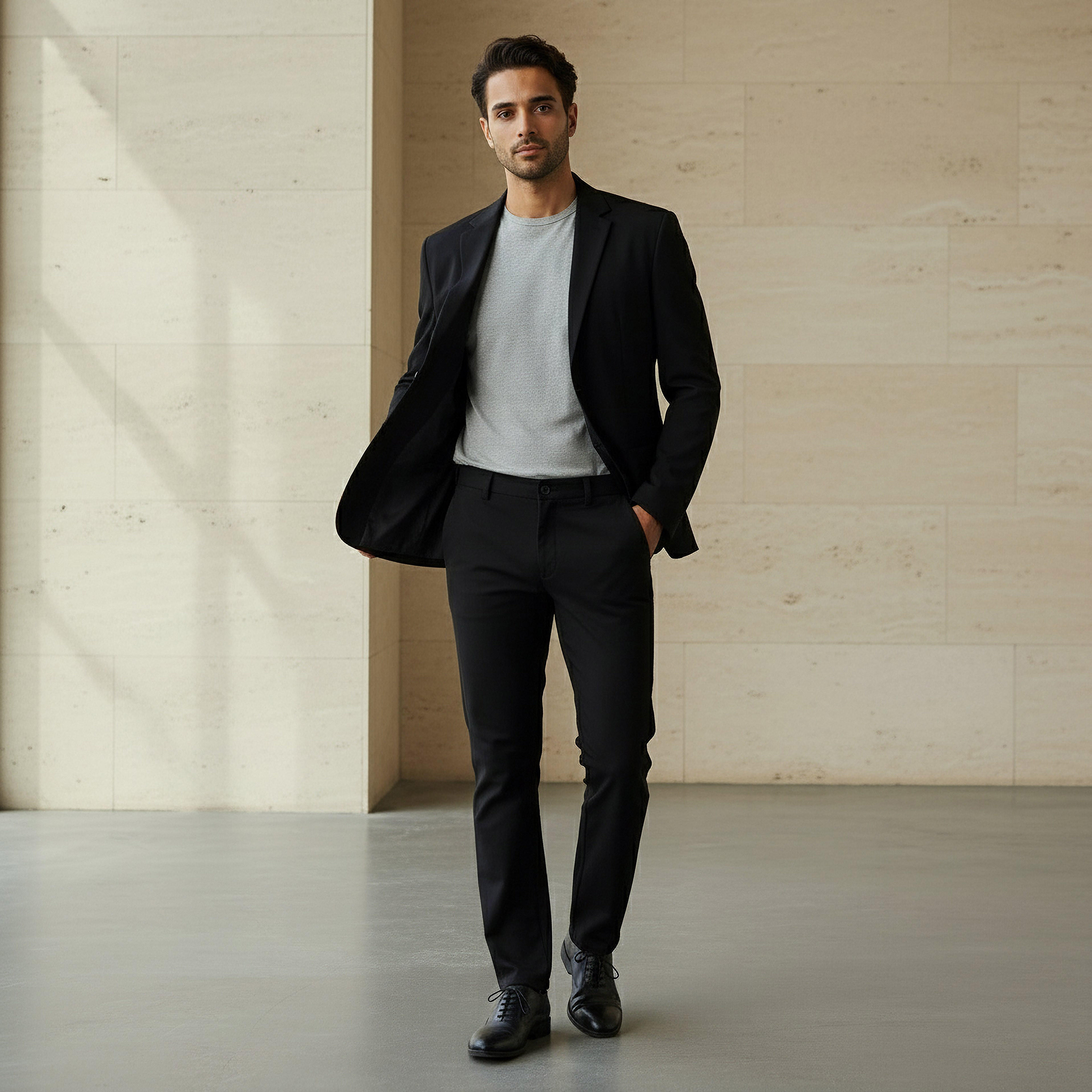 بليزر بقصة سليم وياقة مطوية للرجال من آيكونيك-men-winterwear-jacketsandblazers-image-4