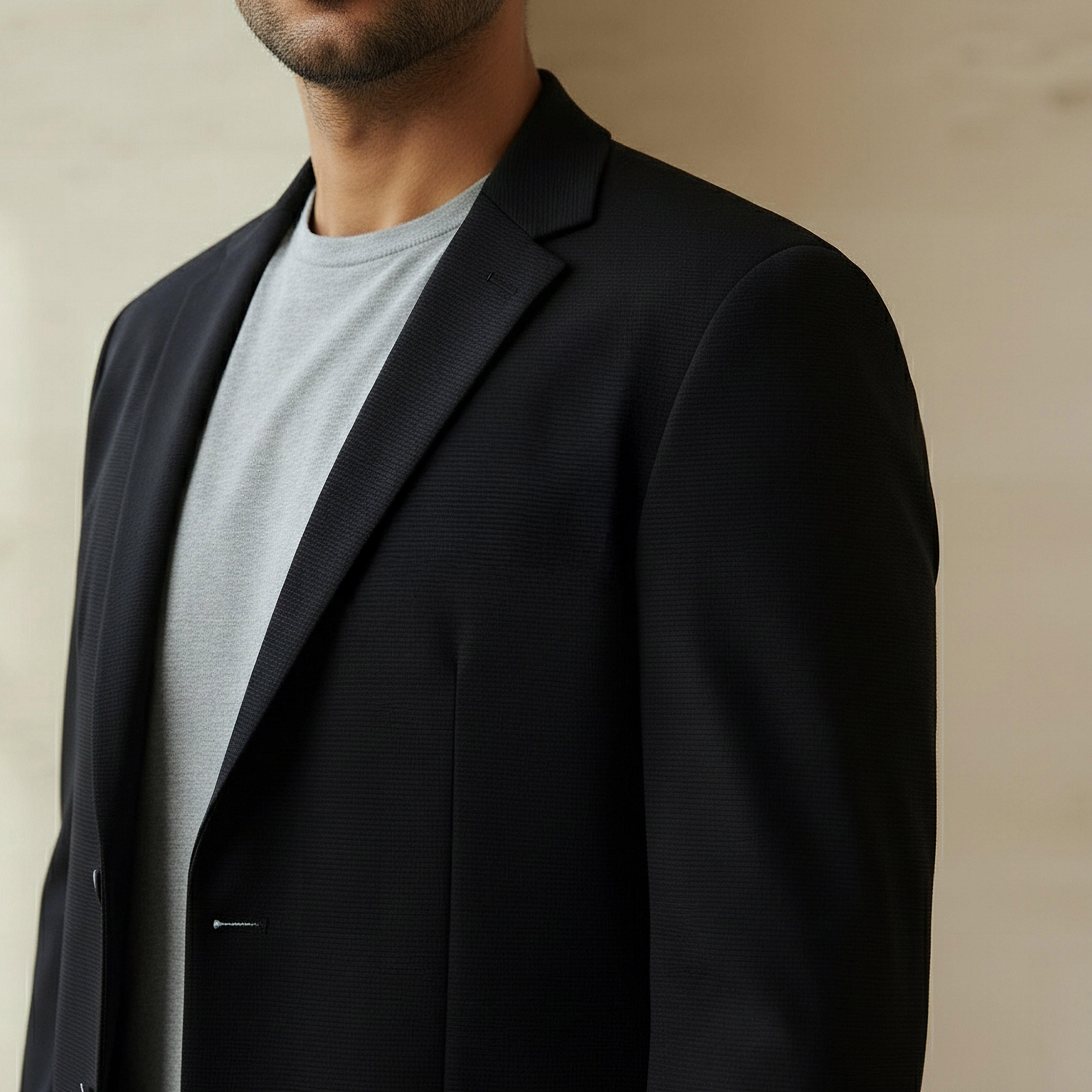 بليزر بقصة سليم وياقة مطوية للرجال من آيكونيك-men-winterwear-jacketsandblazers-image-2
