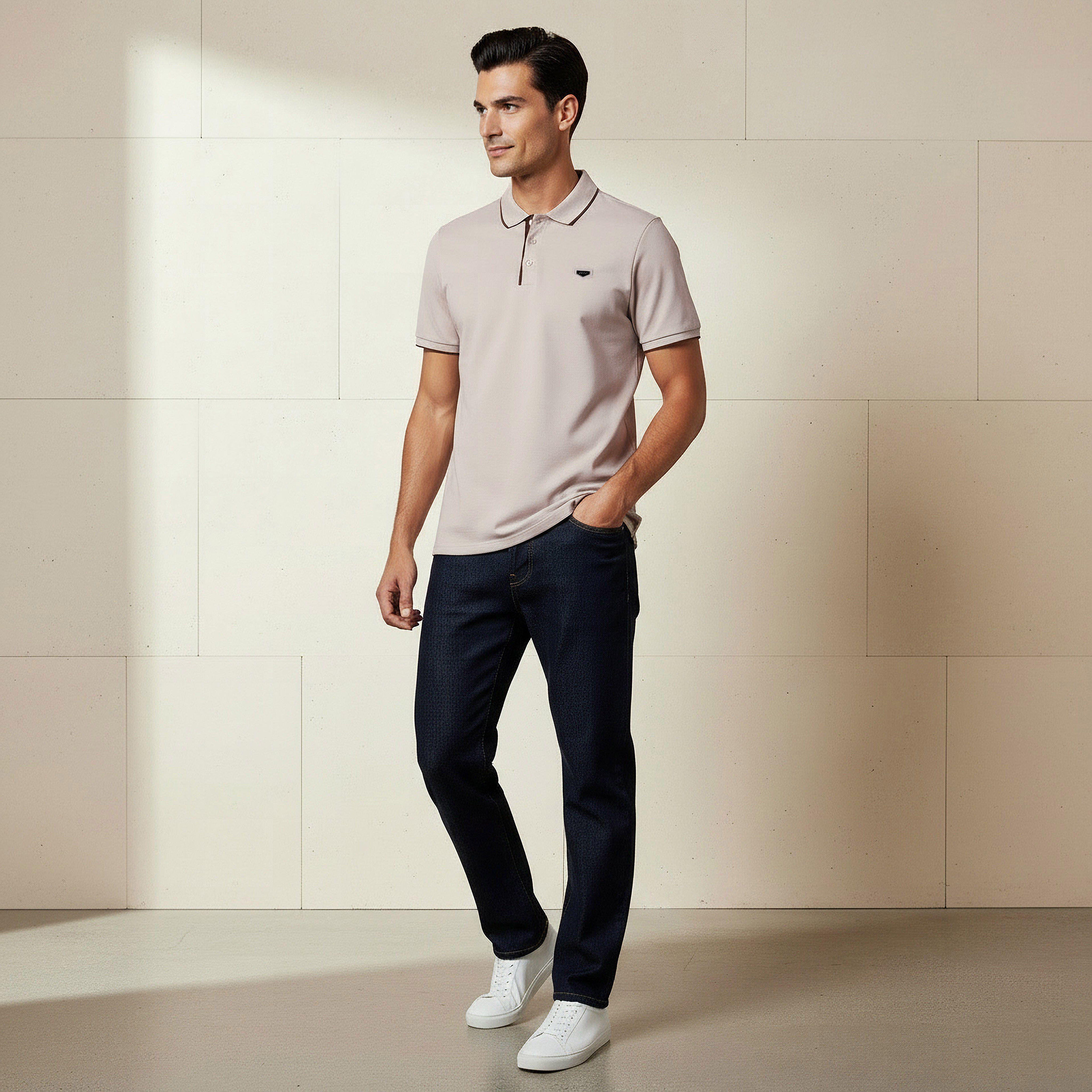 Iconic Men Short Sleeve Badge Accent Polo T-shirt-men-clothing-tshirtsandpolos-polos-image-2