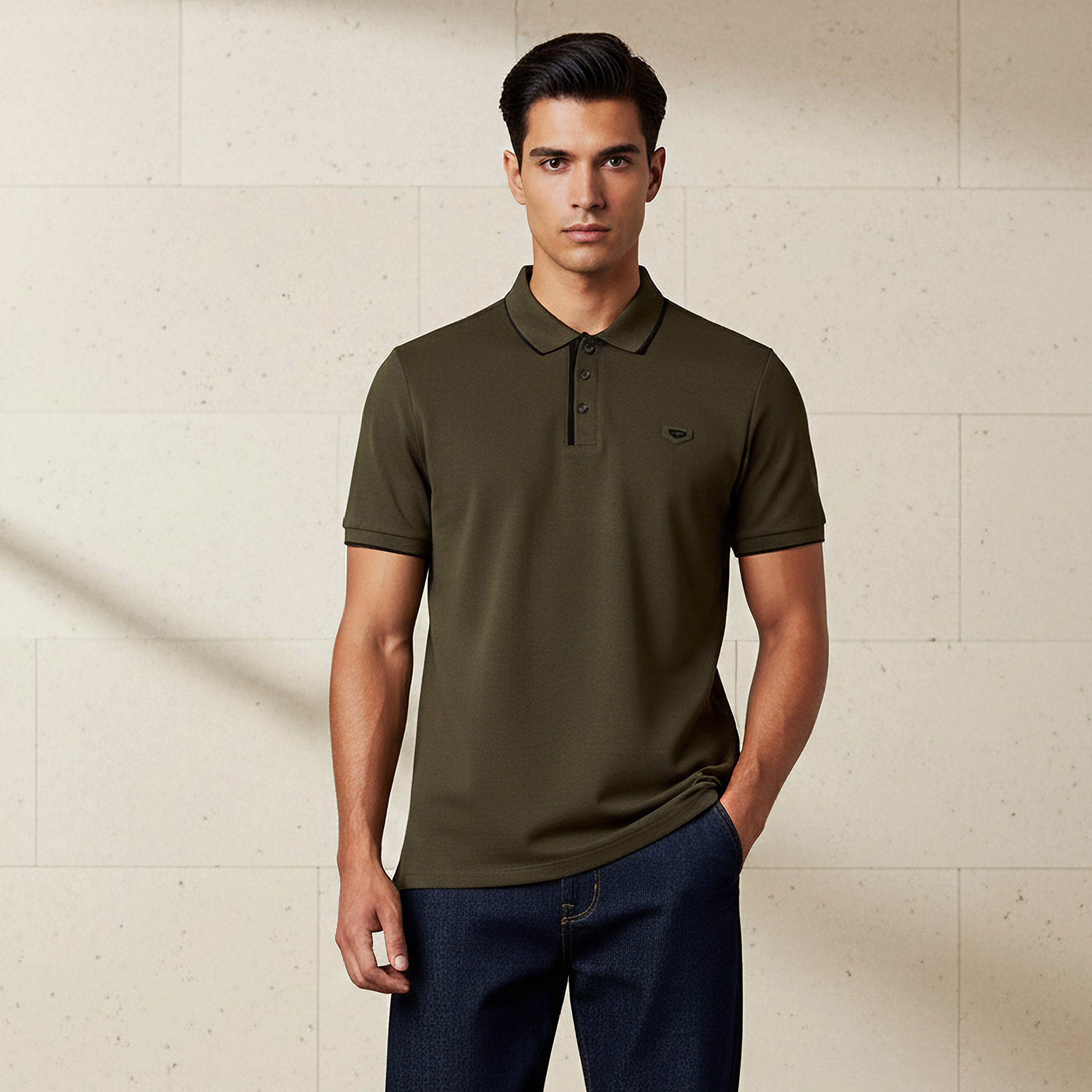 Iconic Men Short Sleeve Badge Accent Polo T-shirt-men-clothing-tshirtsandpolos-polos-image-1
