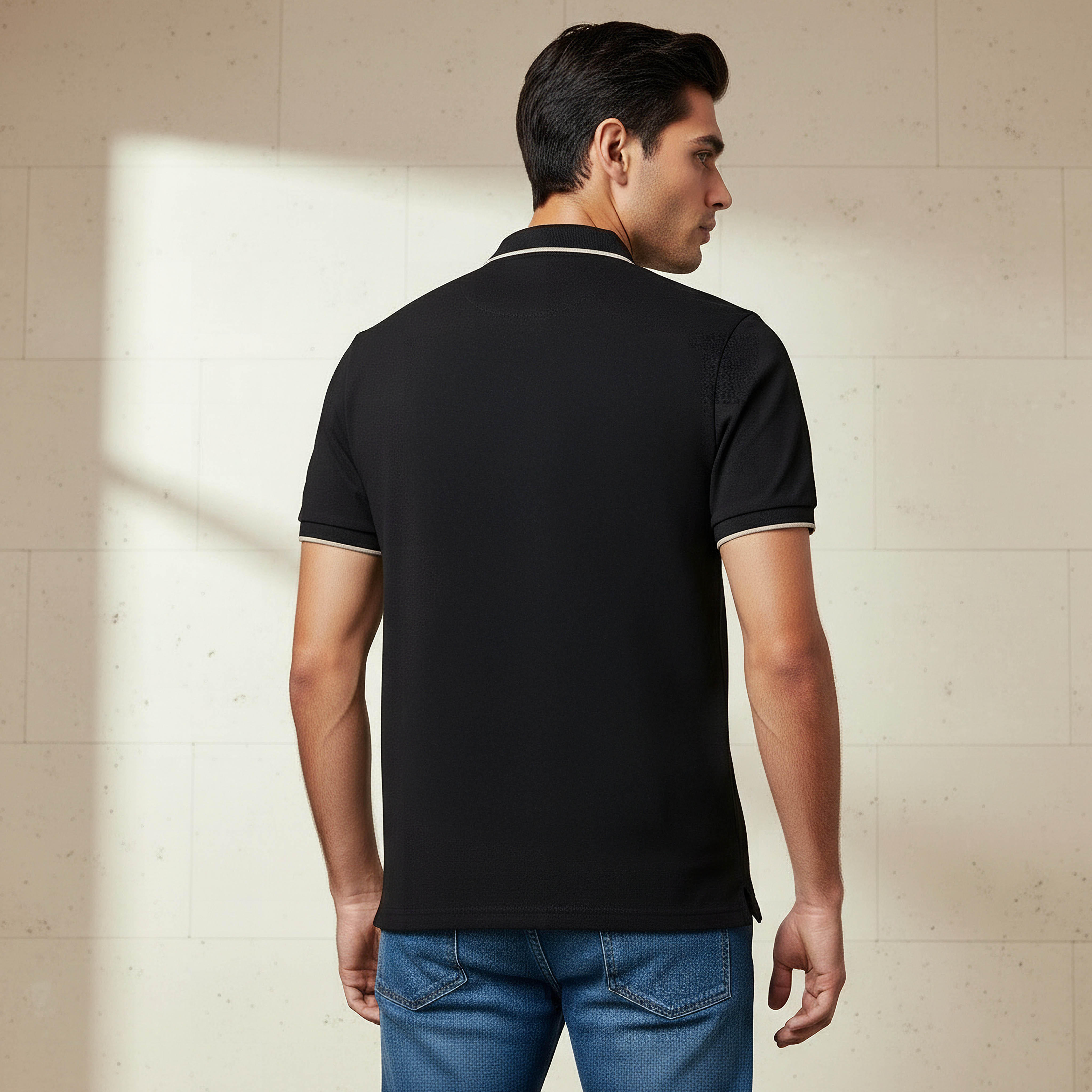 تيشيرت بولو بأكمام قصيرة وتزيينات للرجال من آيكونيك-men-clothing-tshirtsandpolos-polos-image-3