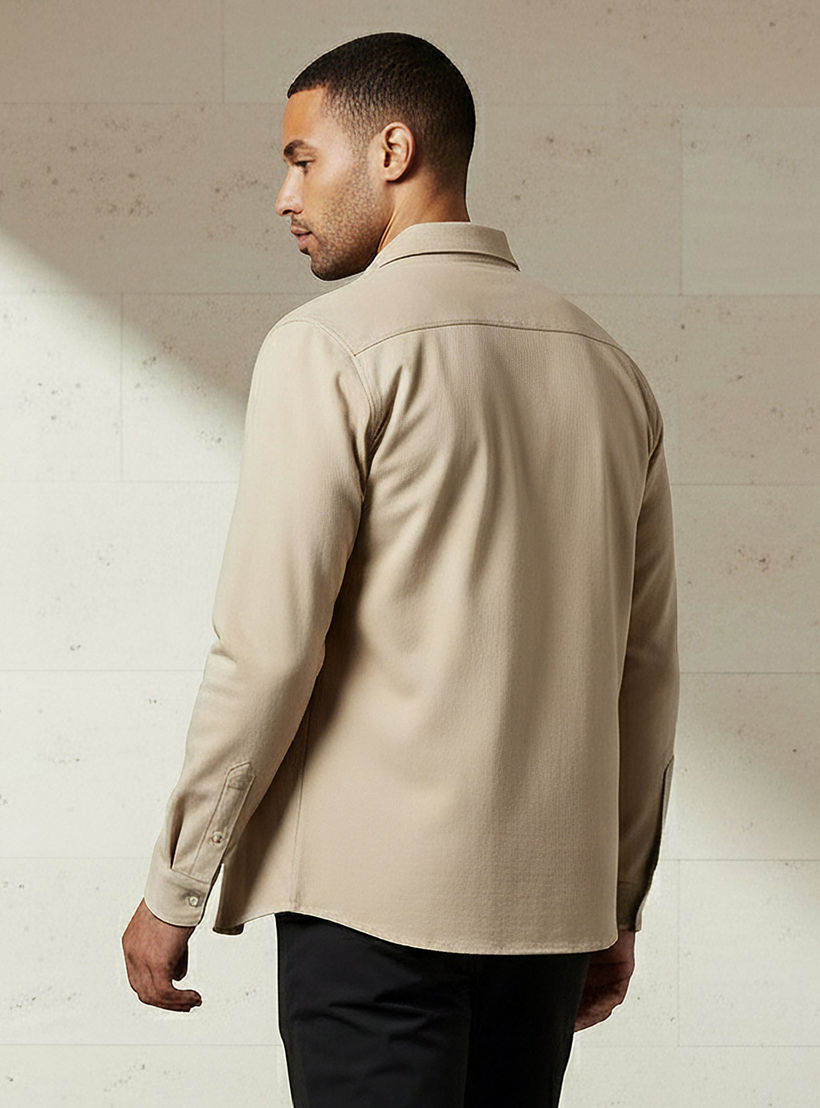 Iconic Men Slim Fit Collared Seamless Long Sleeve Shirt-men-clothing-shirts-image-3