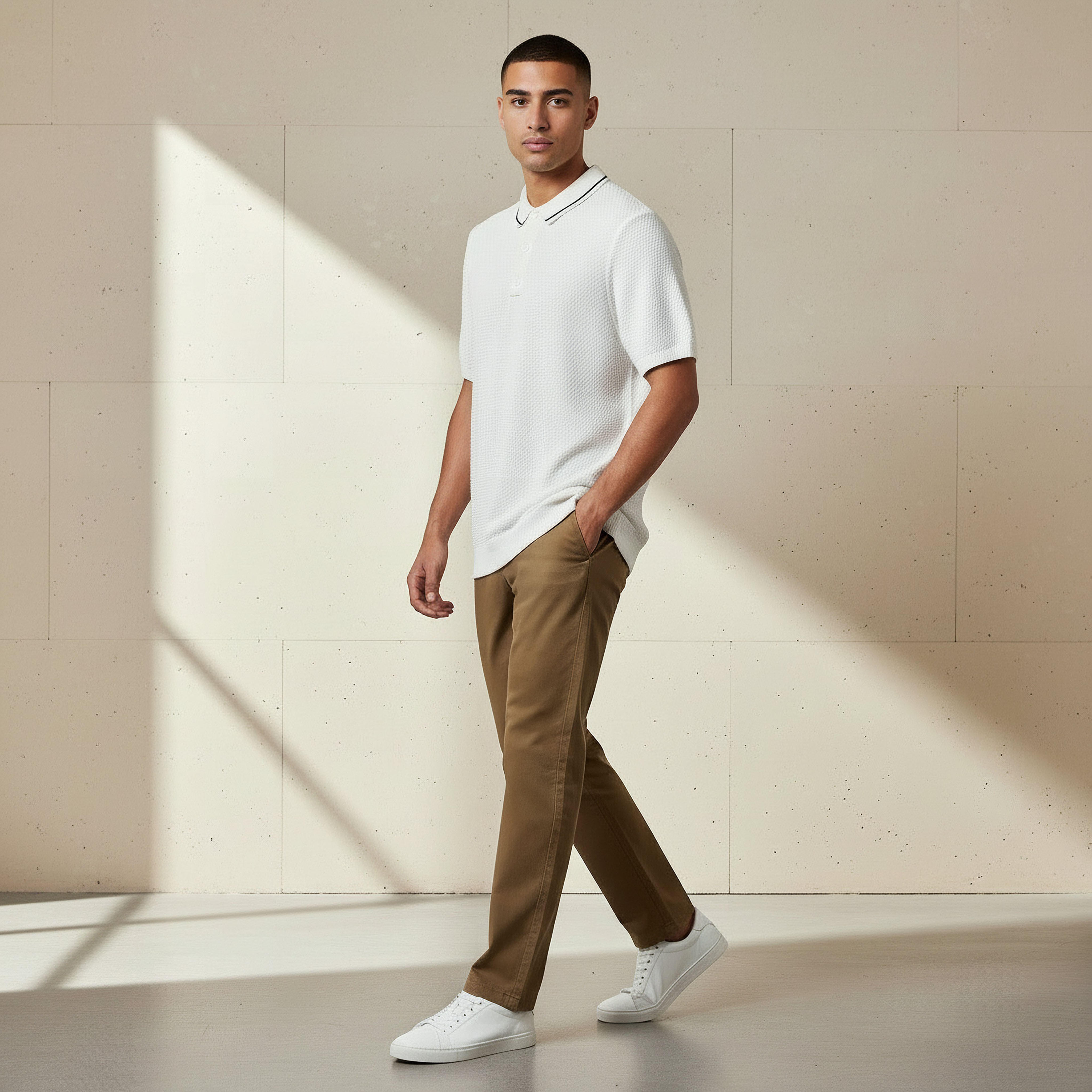 Iconic Men Short Sleeves Textured Polo T-shirt-men-clothing-tshirtsandpolos-polos-image-2