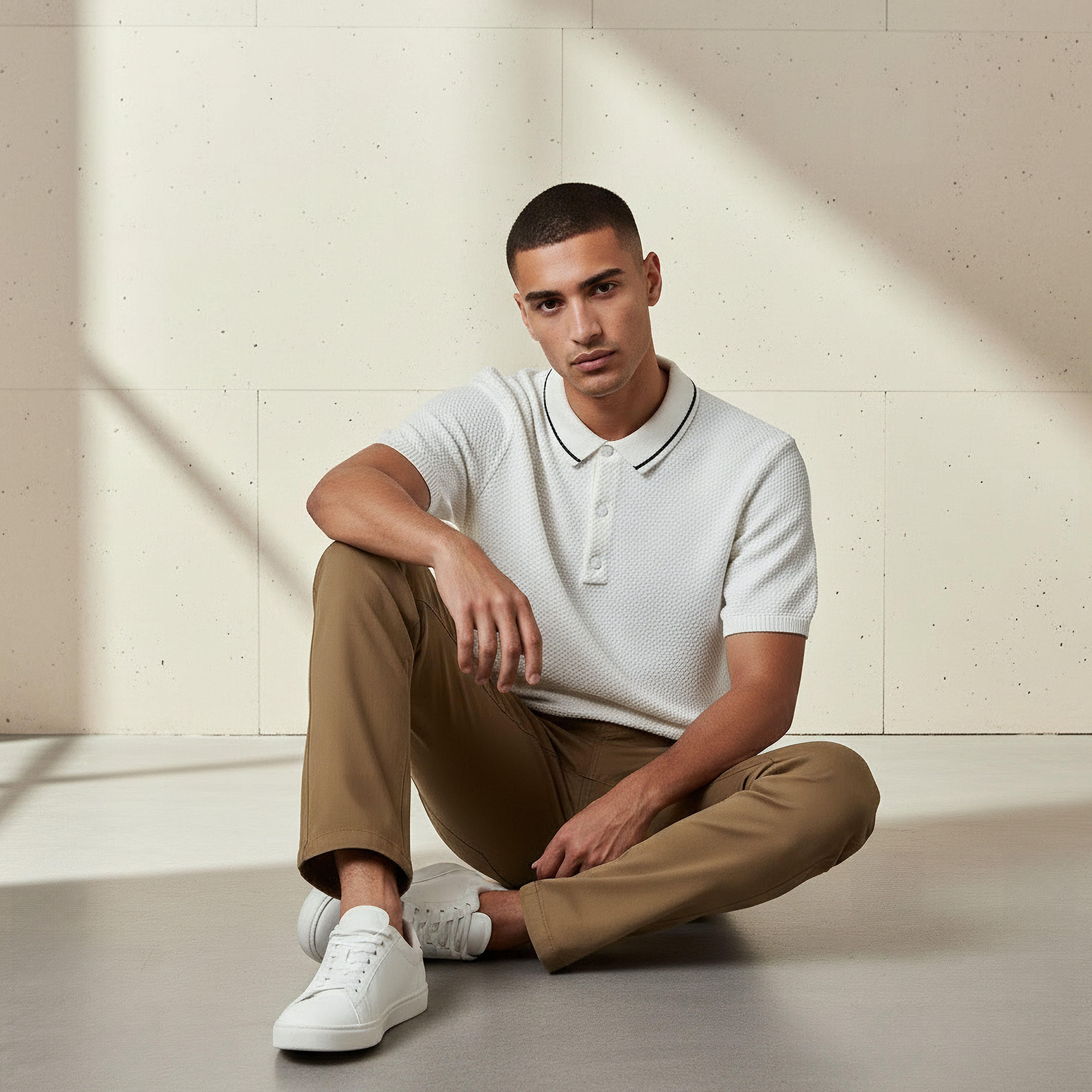 Iconic Men Short Sleeves Textured Polo T-shirt-men-clothing-tshirtsandpolos-polos-image-5