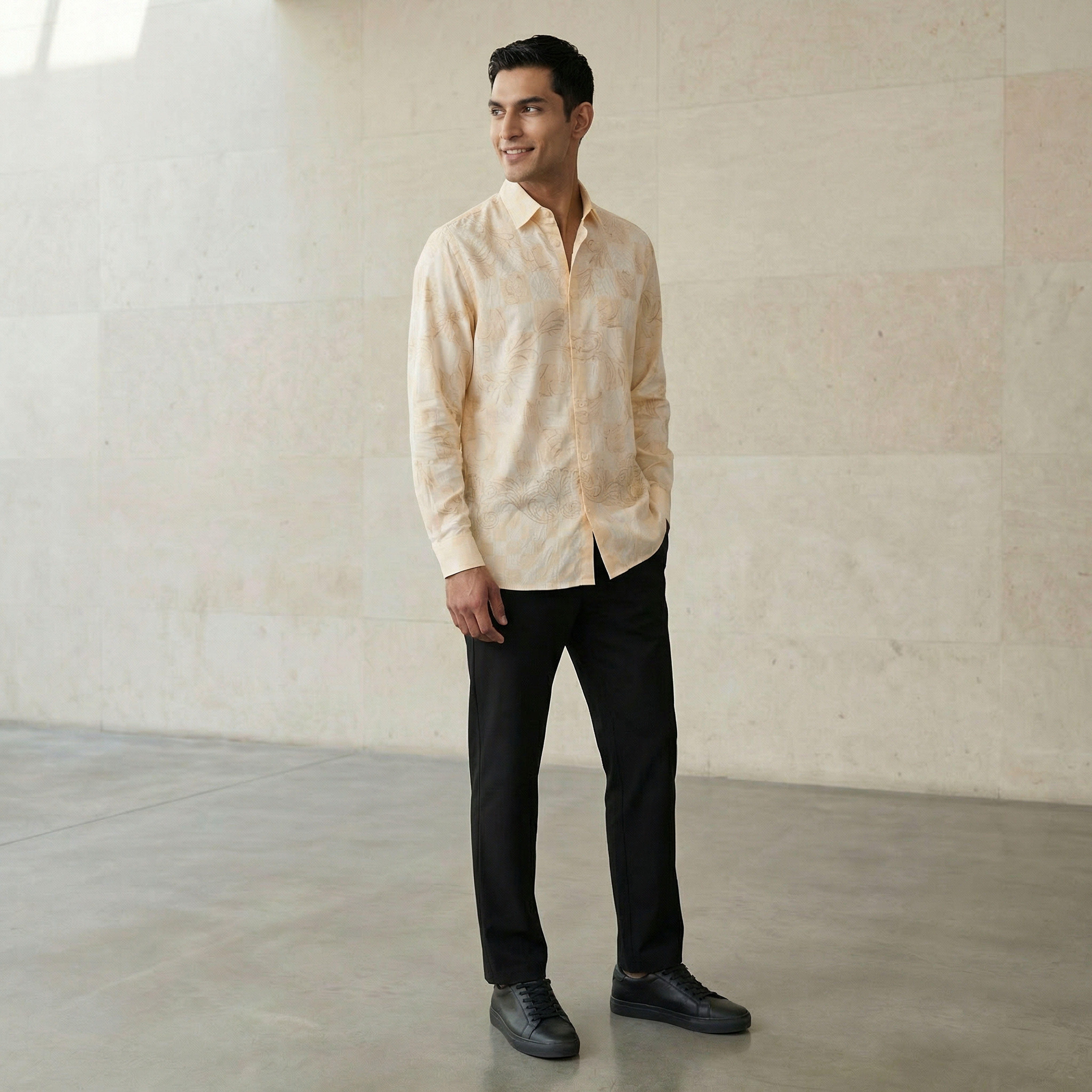 Iconic Men Regular Fit Collared Printed Long Sleeve Shirt-men-clothing-shirts-image-3