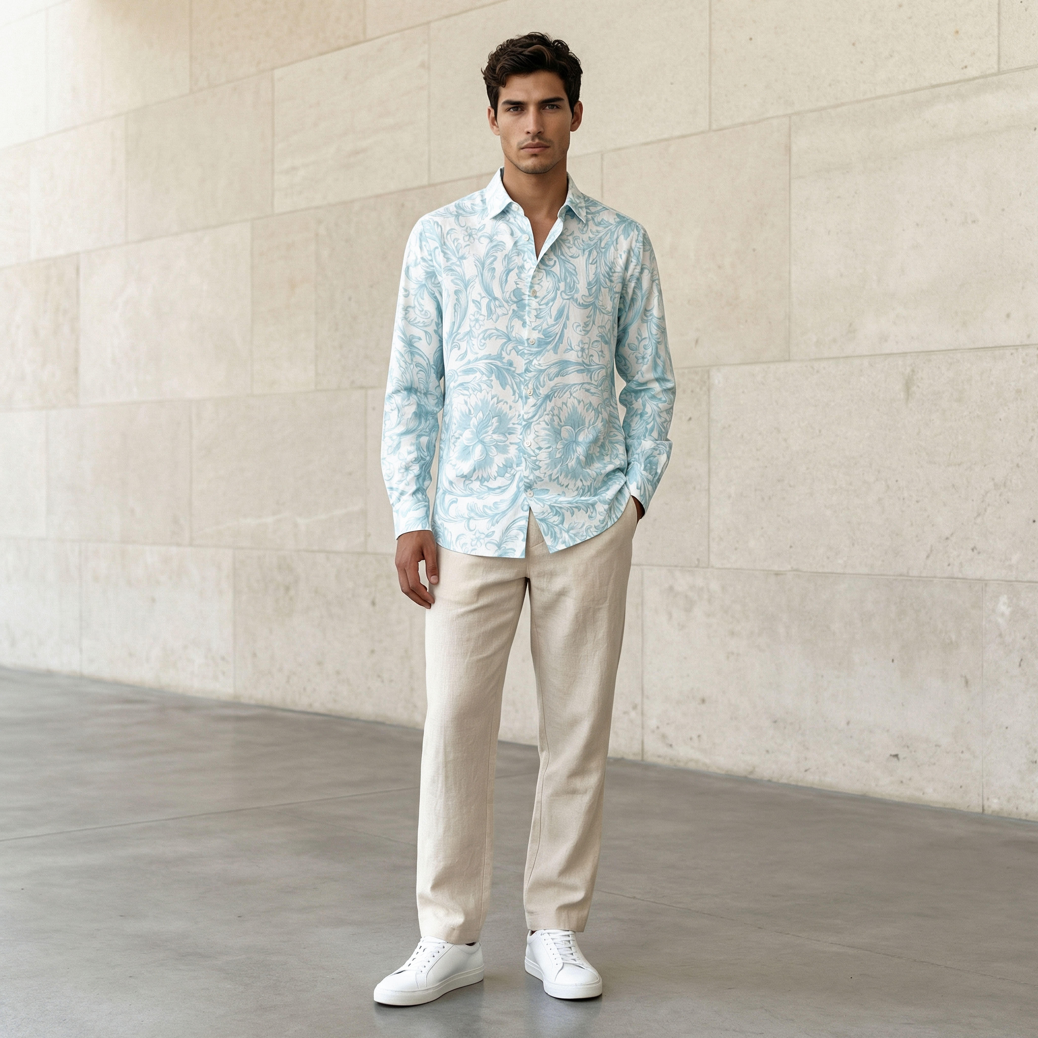 Iconic Men Regular Fit Collared Printed Long Sleeve Shirt-men-clothing-shirts-image-3