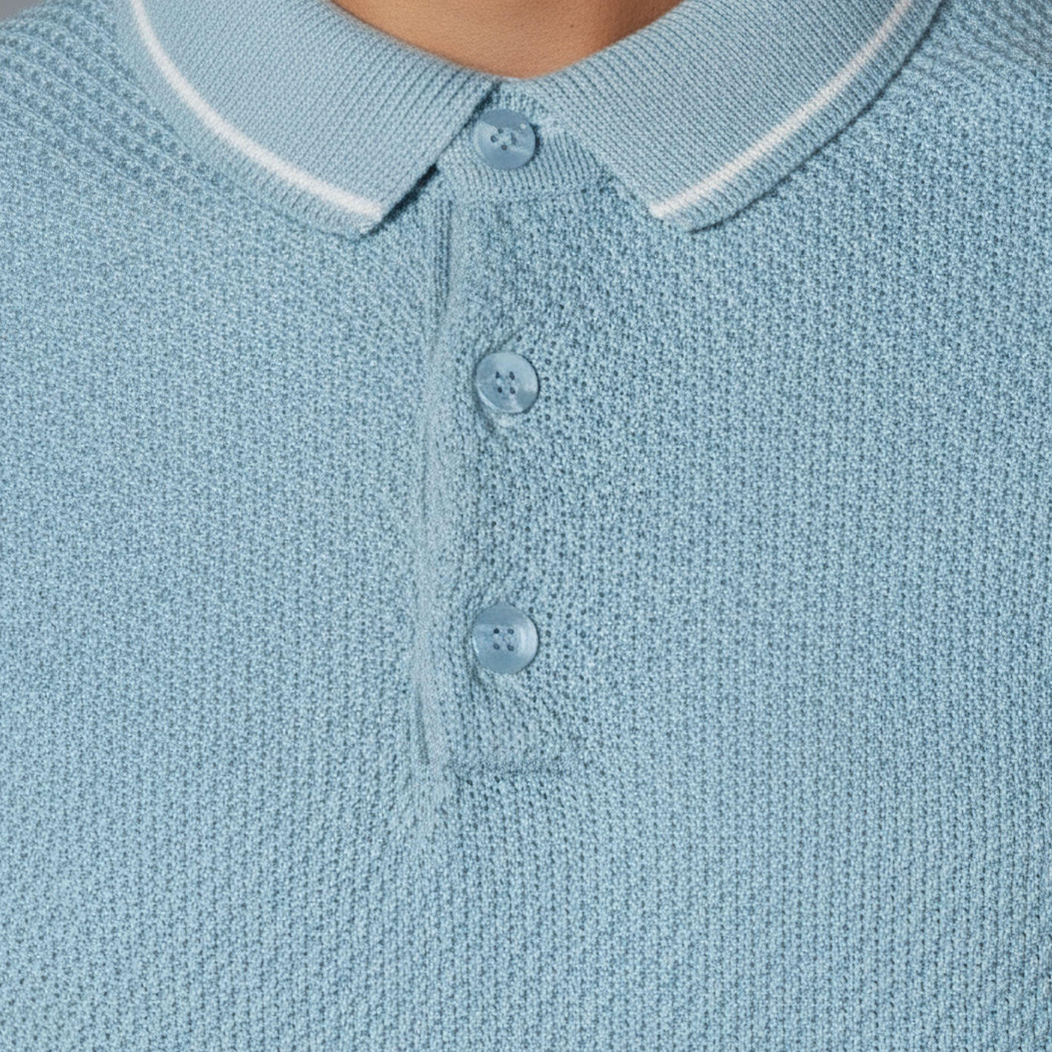 Iconic Men Short Sleeves Textured Polo T-shirt-men-clothing-tshirtsandpolos-polos-image-4