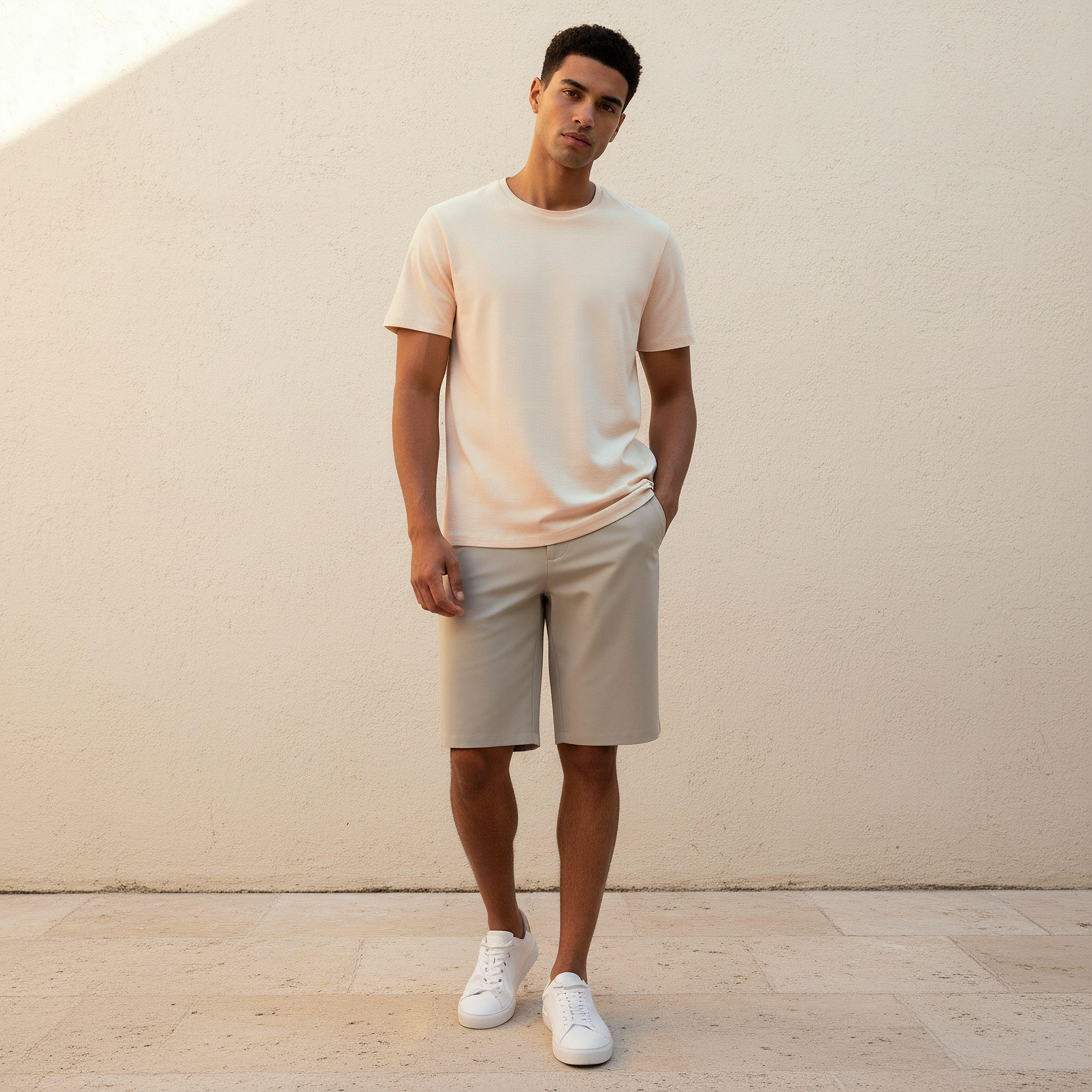 Iconic Men Slim Fit Crew Neck Short Sleeves Popcorn Textured T-shirt-men-clothing-tshirtsandpolos-tshirts-image-2