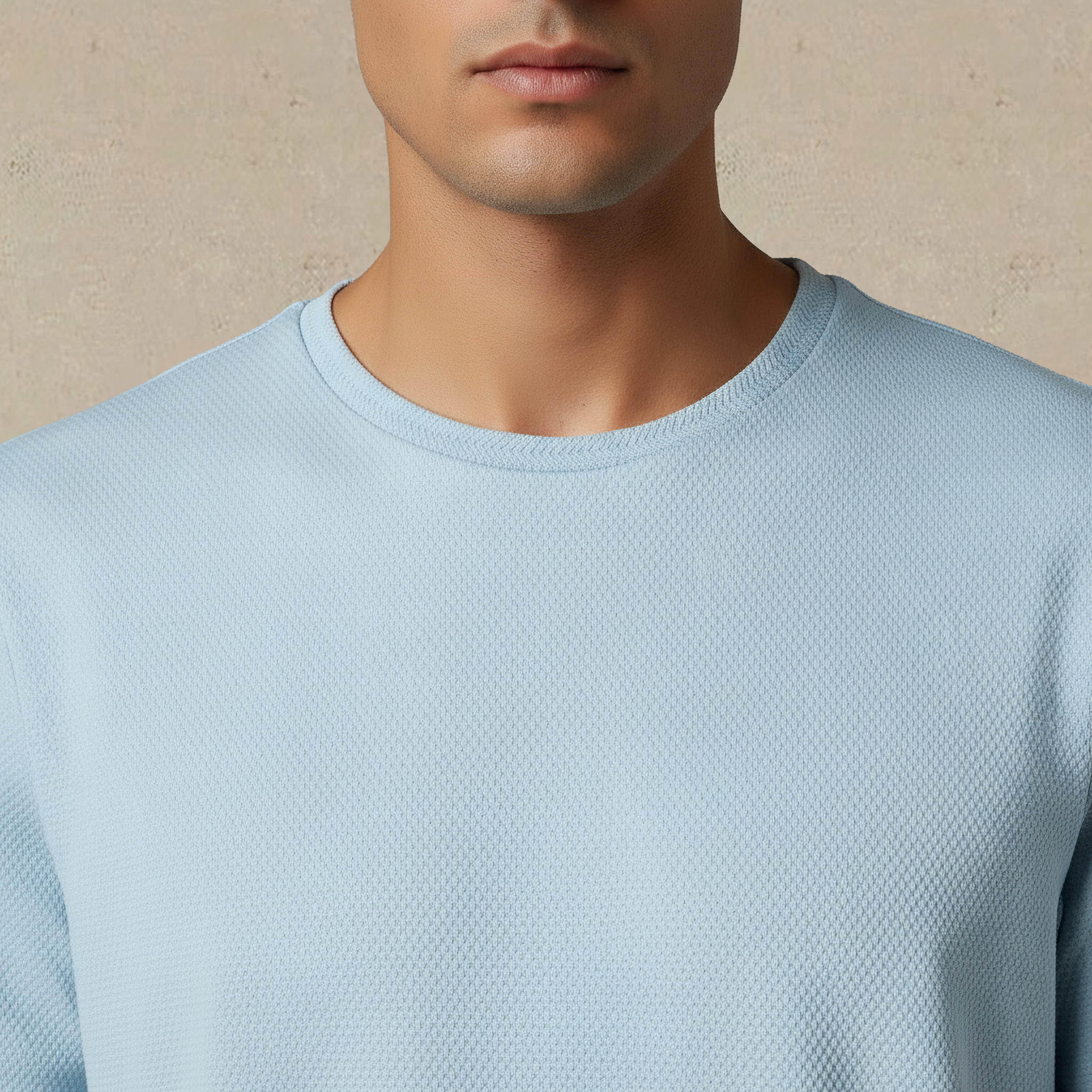 Iconic Men Slim Fit Crew Neck Short Sleeves Popcorn Textured T-shirt-men-clothing-tshirtsandpolos-tshirts-image-4