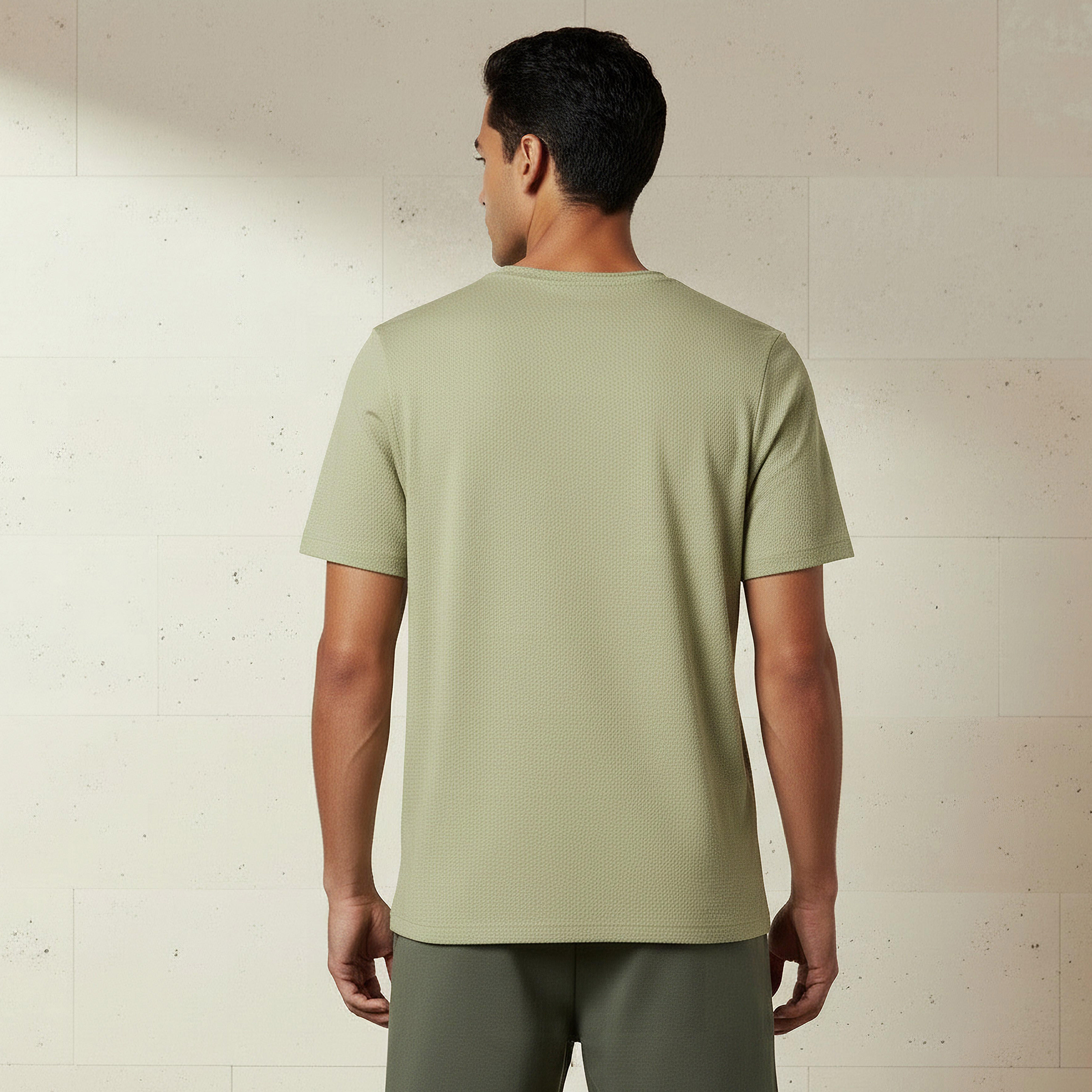 Iconic Men Slim Fit Crew Neck Short Sleeves Popcorn Textured T-shirt-men-clothing-tshirtsandpolos-tshirts-image-3