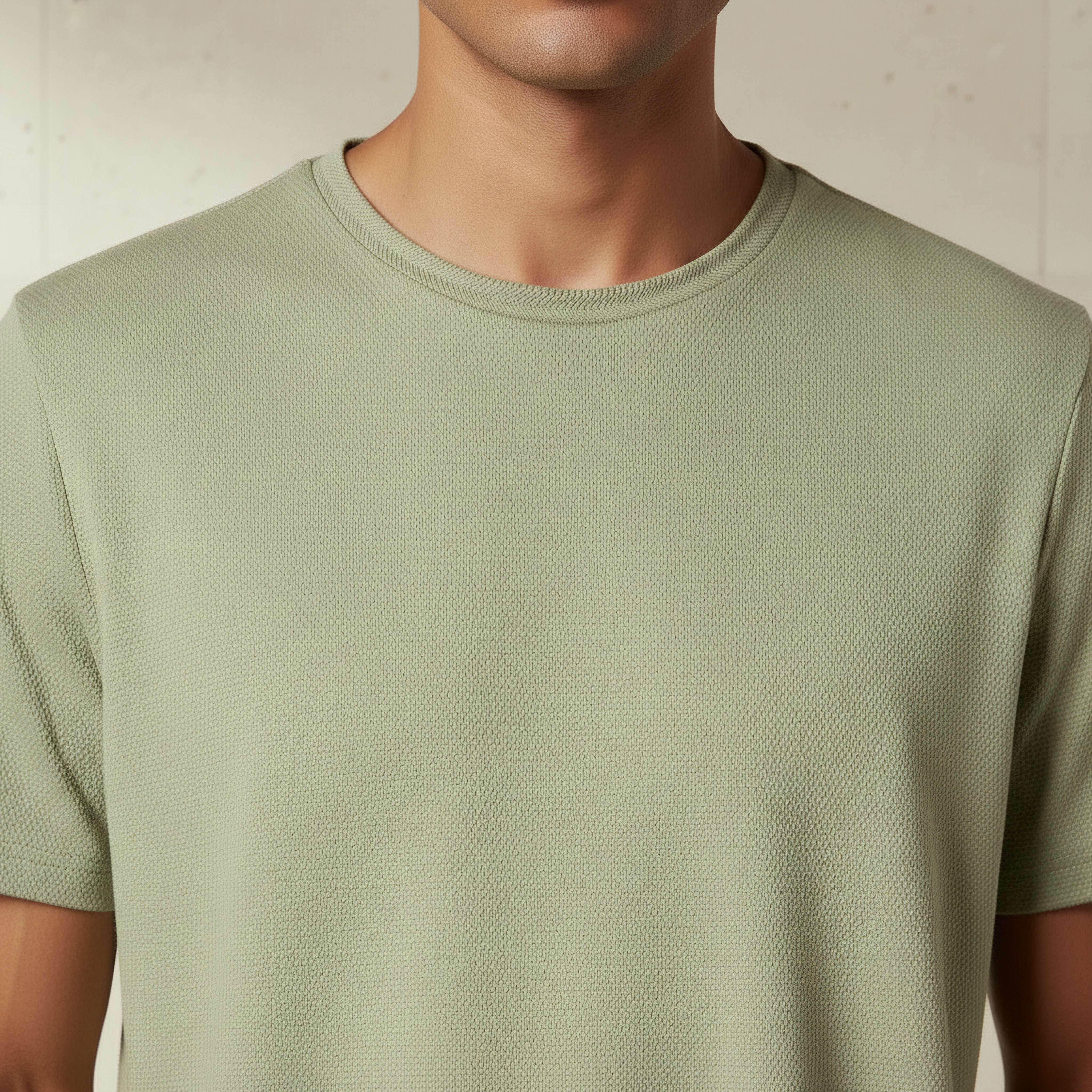 Iconic Men Slim Fit Crew Neck Short Sleeves Popcorn Textured T-shirt-men-clothing-tshirtsandpolos-tshirts-image-4